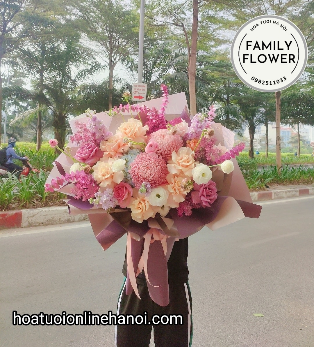 Bó hoa cúc mẫu đơn chúc mừng sinh nhật đẹp tại quận Ba Đình - quận Cầu Giấy -Hà Nội.