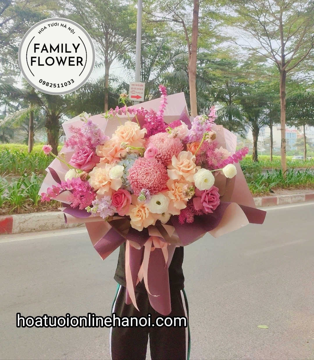 Bó hoa cúc mẫu đơn chúc mừng sinh nhật đẹp tại quận Ba Đình - quận Cầu Giấy -Hà Nội.