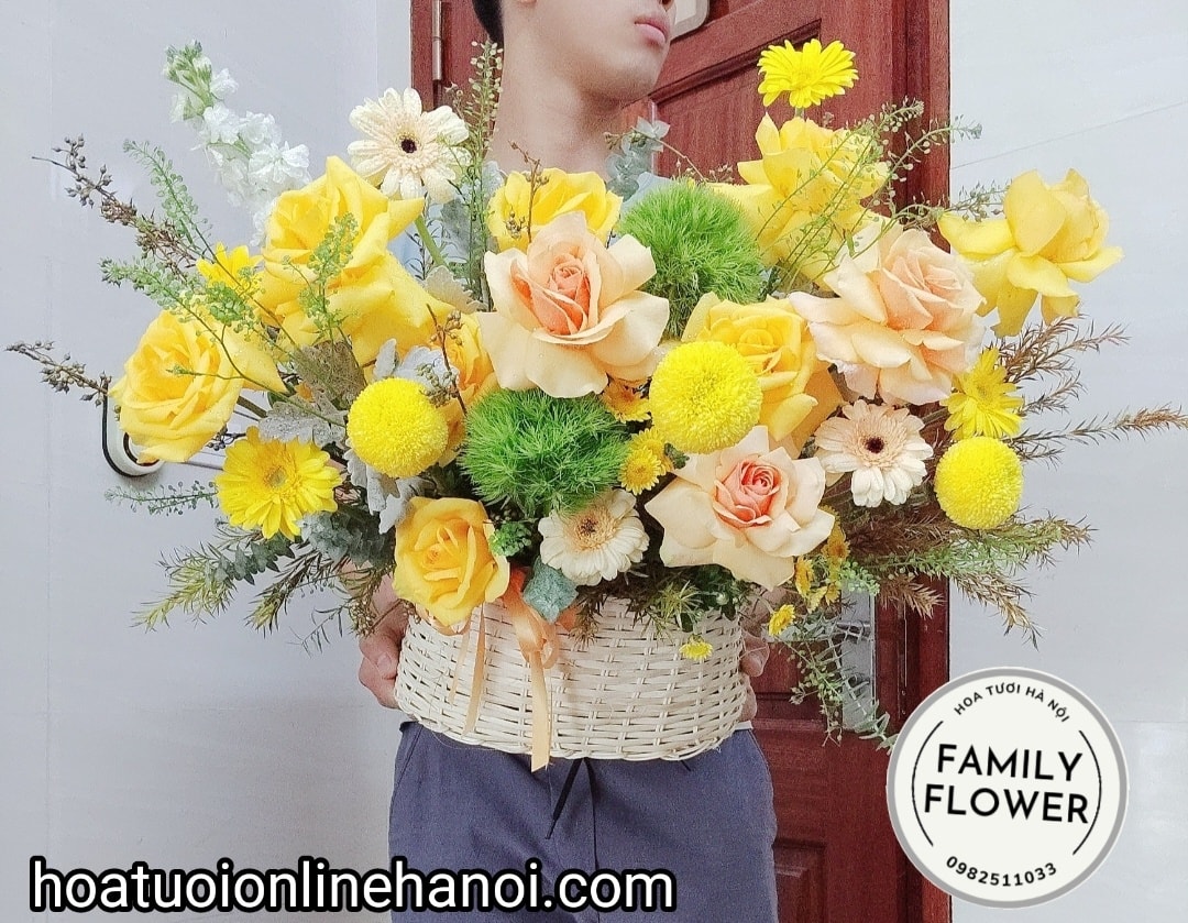 Lẵng hoa chúc mừng sinh nhật công ty, kỷ niệm thành lập công ty tại quận Cầu Giấy - Hà Nội.