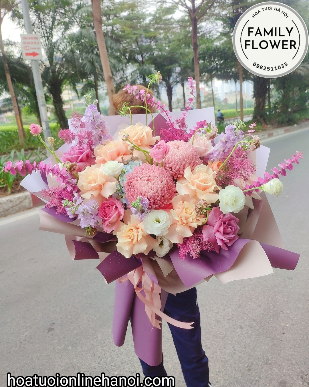 Bó hoa cúc mẫu đơn chúc mừng sinh nhật đẹp tại quận Ba Đình - quận Cầu Giấy -Hà Nội.