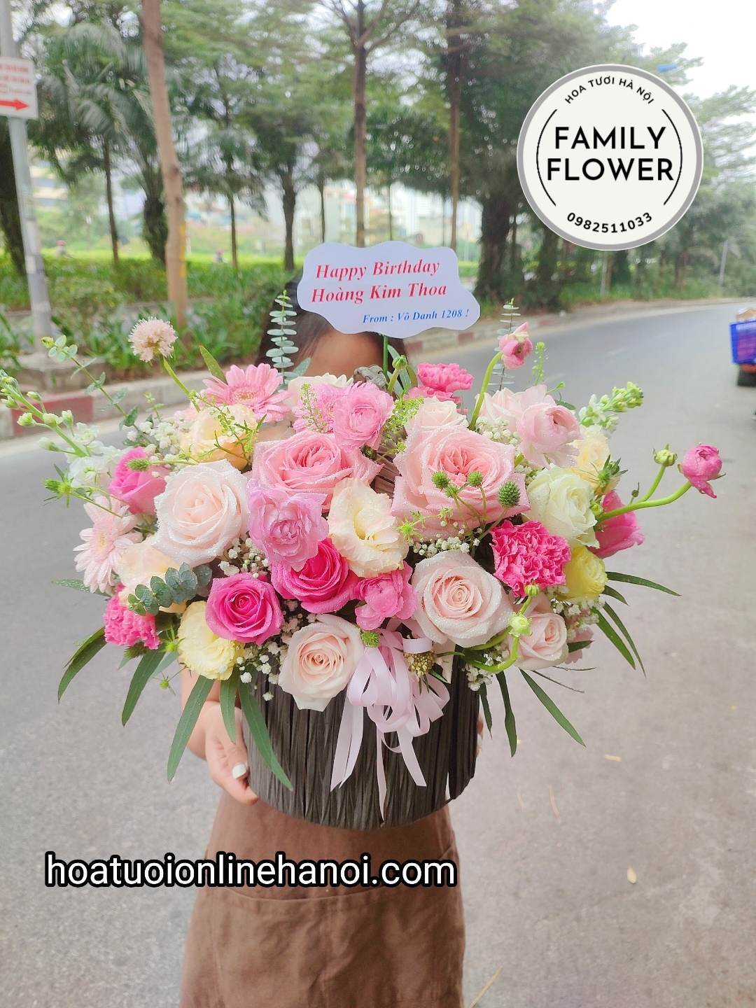 Giỏ hoa chúc mừng sinh nhật, giỏ hoa tặng sinh nhật đẹp tại HÀ NỘI