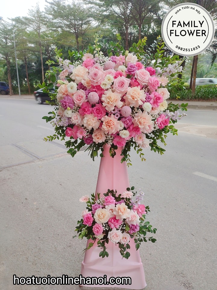 Hoa khai trương Quận Thanh Xuân . Cây hoa 2 tầng chúc mừng khai trương ở HÀ NỘI , hoa khai trương THANH XUÂN