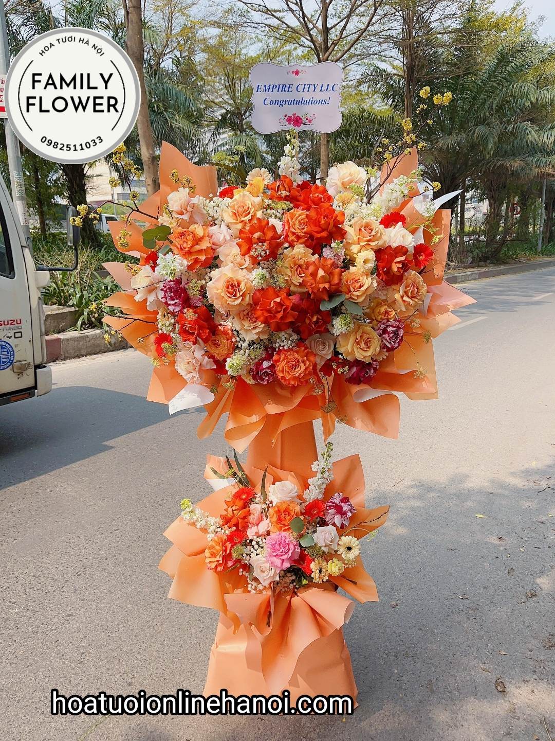 Hoa khai trương HÀ NỘI, kệ hoa chúc mừng khai trương đẹp tại HÀ NỘI