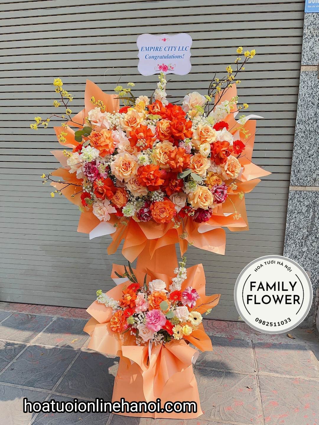 Hoa khai trương HÀ NỘI, kệ hoa chúc mừng khai trương đẹp tại HÀ NỘI