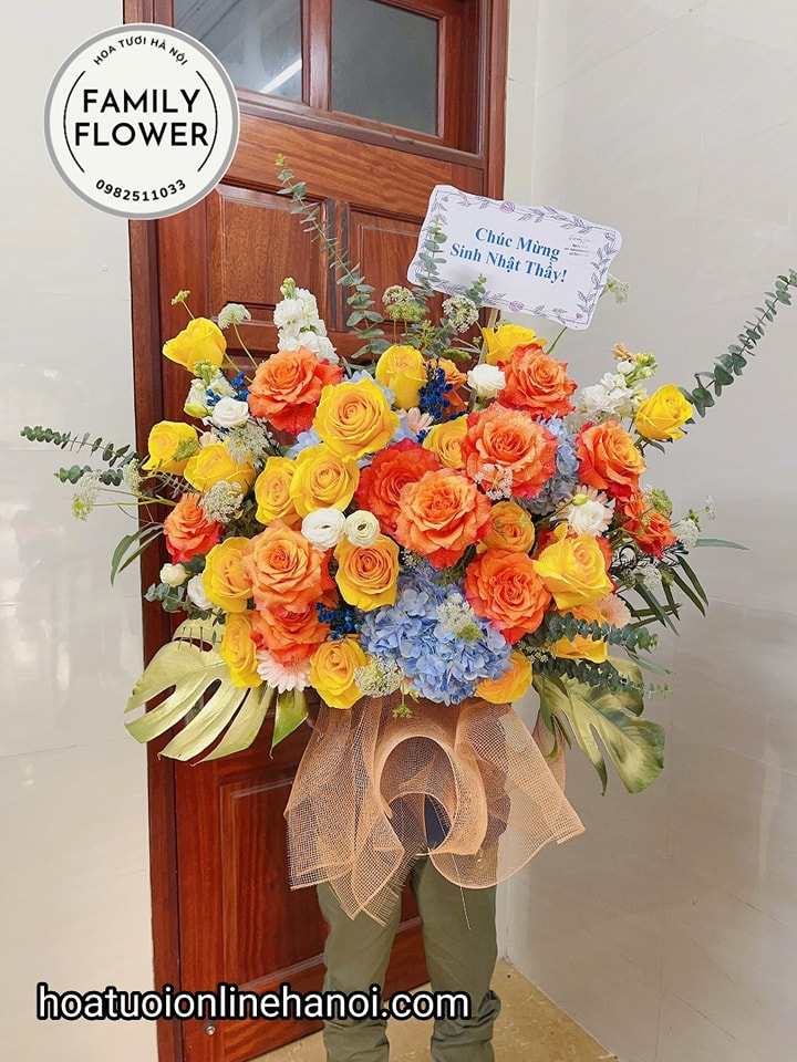 Lẵng hoa chúc mừng sinh nhật thầy . giám đốc . chủ tịch , hoa sinh nhật Ba Đình