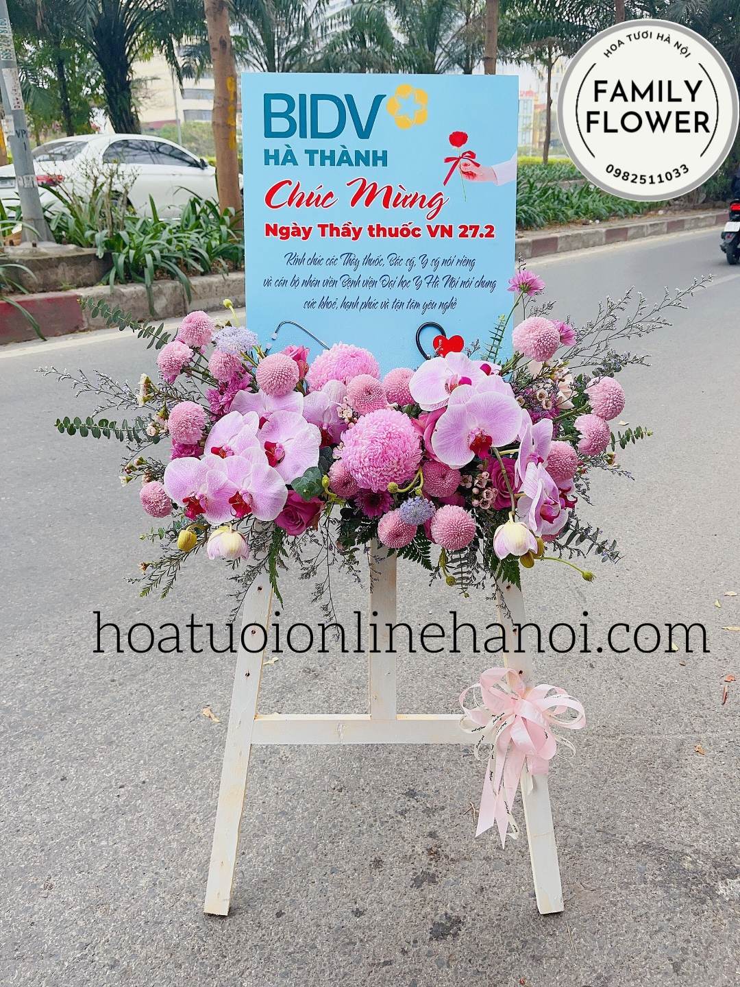 Kệ hoa chúc mừng ngày thầy thuốc Việt Nam 27/2 tại Hà Nội