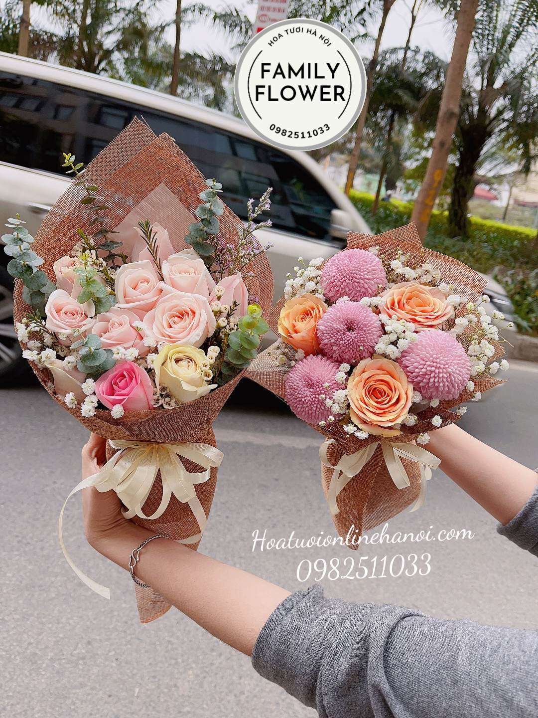 Combo 2 bó hoa tặng mẹ và con tại Hà Nội ! Hoa sinh nhật Hà Nội