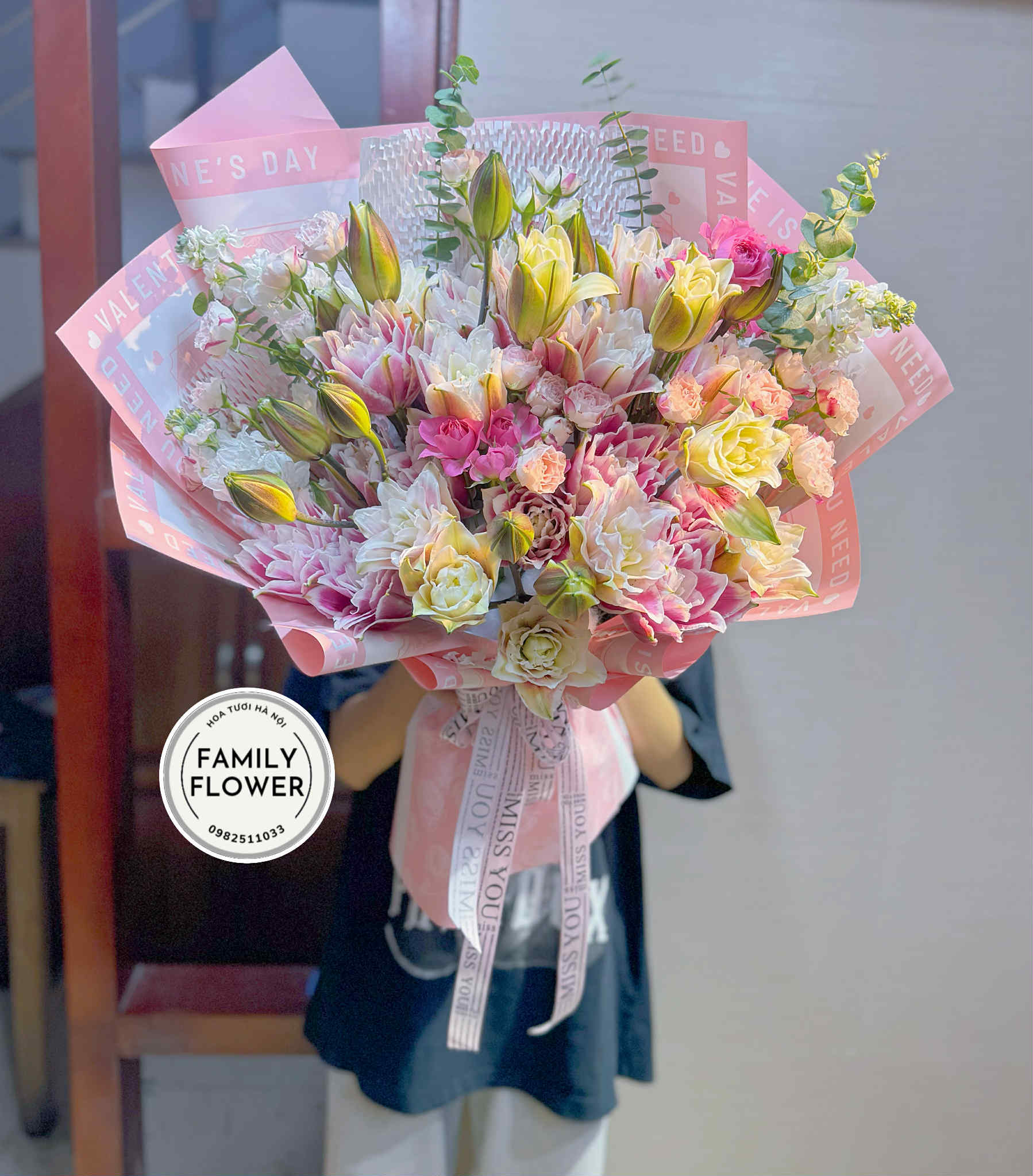 Bó hoa ly kép tặng mẹ nhân dịp 20 tháng 10 quận Ba Đình ! Hoa 20 tháng 10 Hà Nội ! Đặt hoa tươi