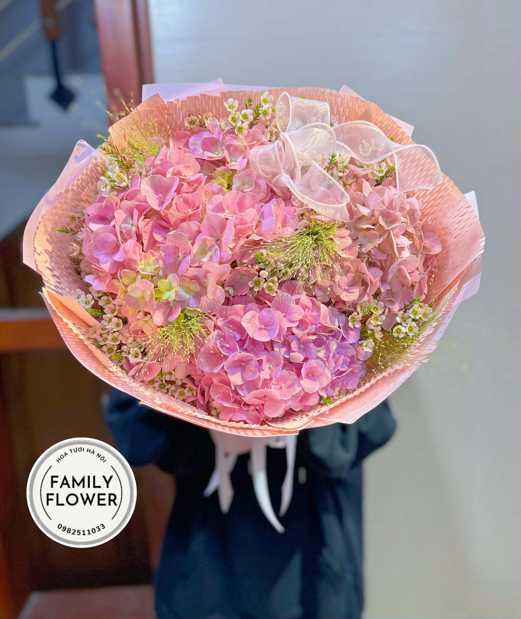 Bó hoa cẩm tú cầu hồng ! Hoa tặng bạn gái nhân dịp 8 tháng 3 ở quận Ba Đình Hà Nội ! Mua hoa tươi Hà Nội