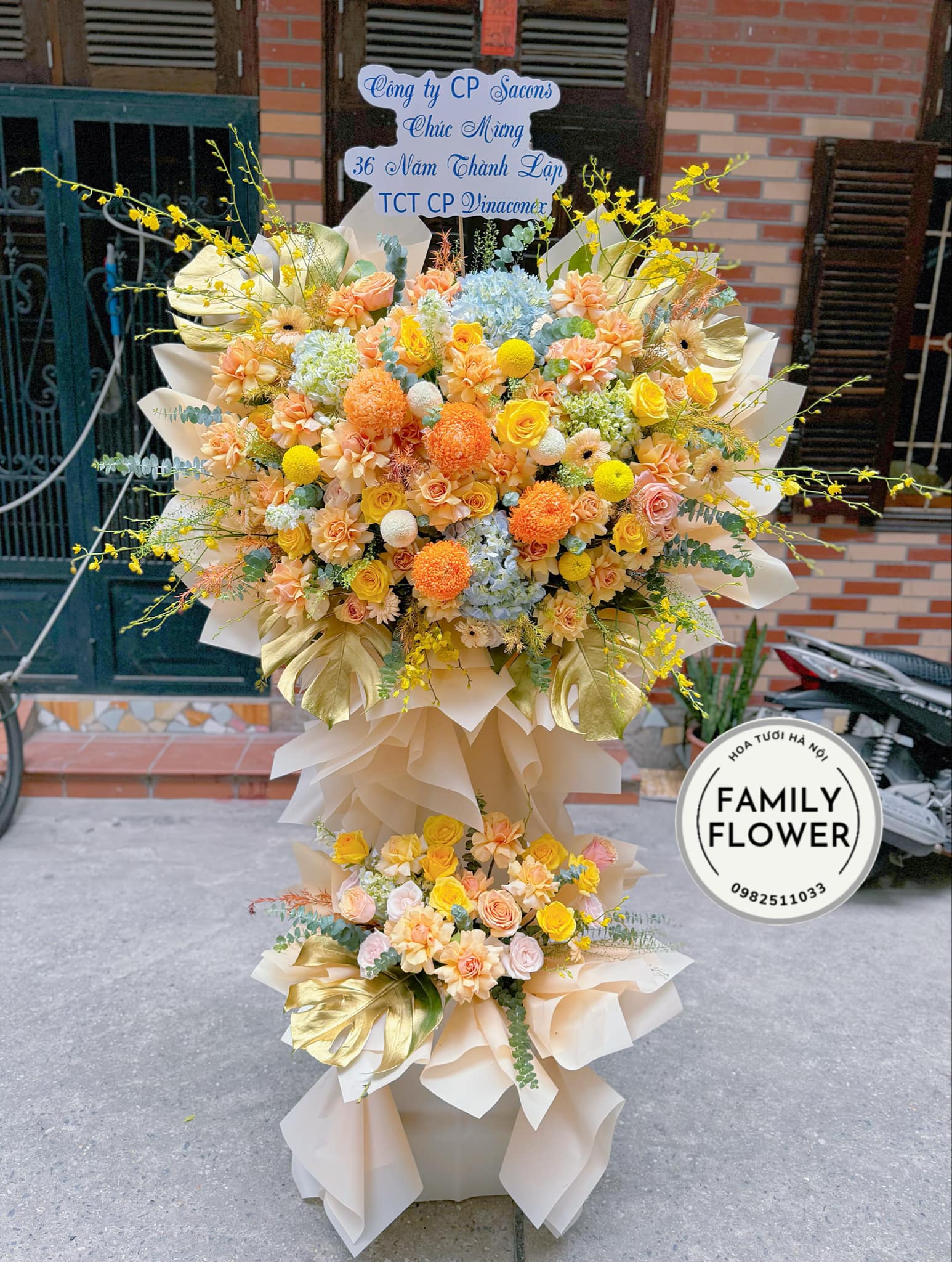 Kệ hoa chúc mừng ngày thành lập công ty ! Hoa sinh nhật công ty ! Hoa online Hà Nội