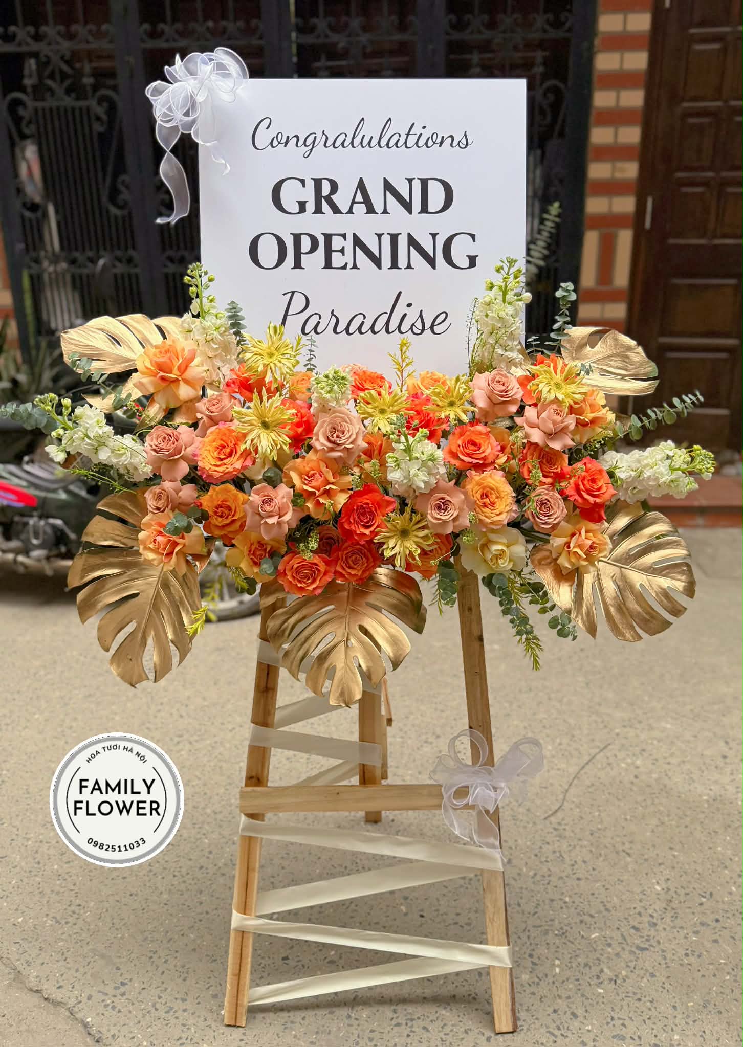 Kệ hoa khung tranh tặng khai trương ! Hoa khai trương linh lang ! Mua hoa tươi Hà Nội
