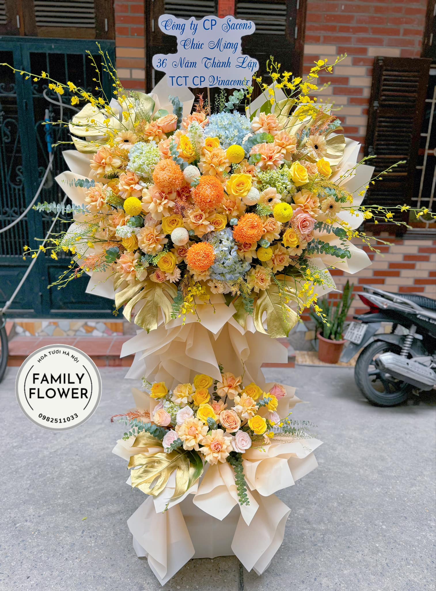 Kệ hoa chúc mừng ngày thành lập công ty ! Hoa sinh nhật công ty ! Hoa online Hà Nội