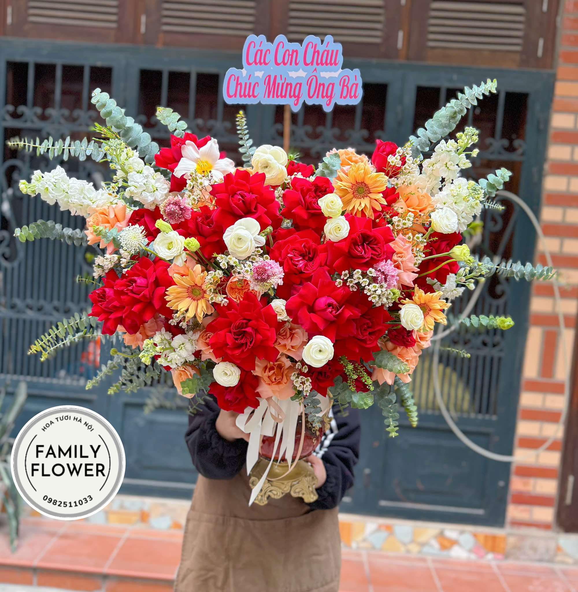 Bình hoa tặng sinh nhật ông bà quận Cầu Giấy , Ba Đình Hà Nội ! Hoa sinh nhật Hà Nội