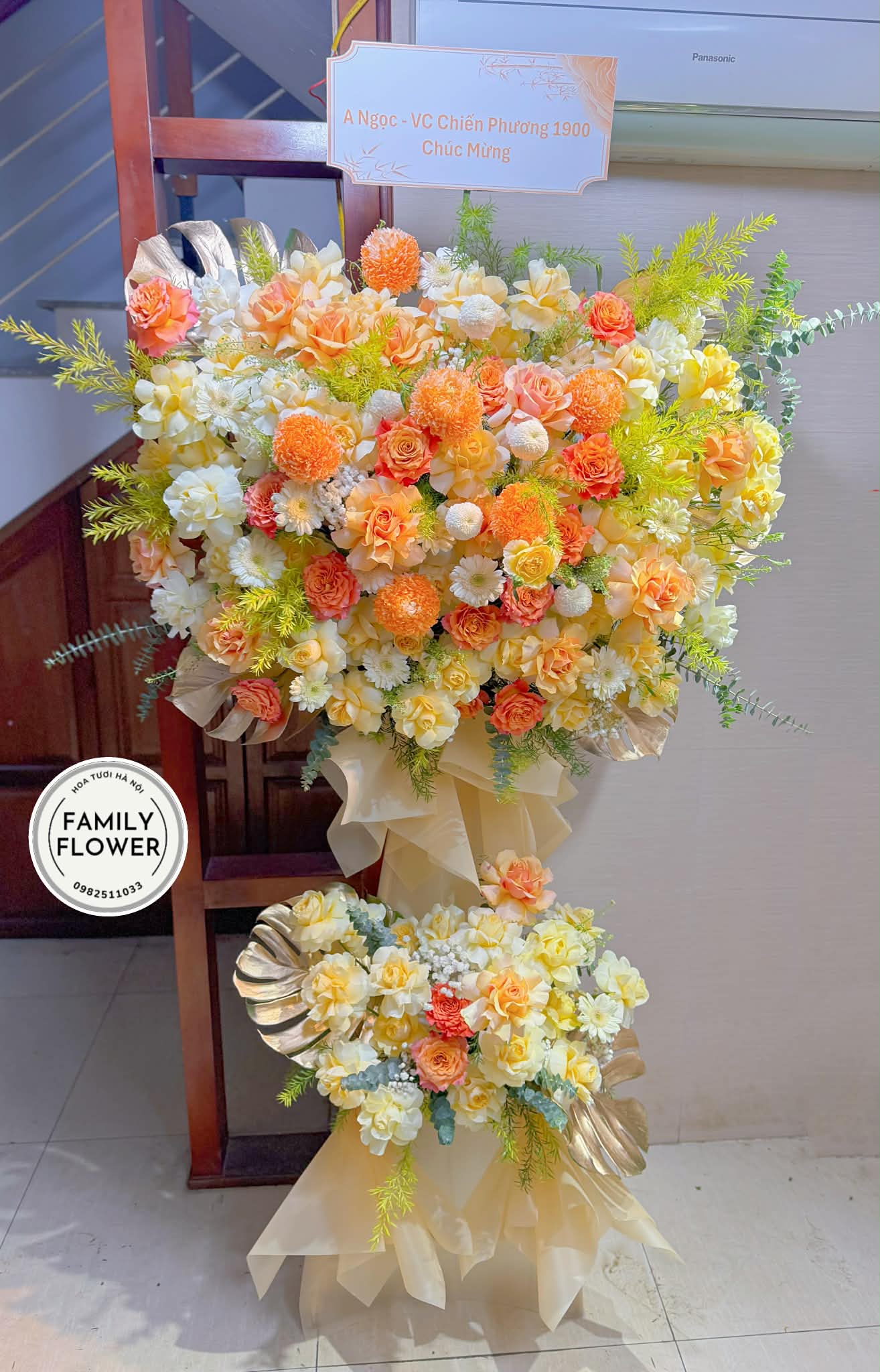 Kệ hoa  2 tầng chúc mừng khai trương quận Đống Đa Hà Nội ! Hoa khai trương Đống đa