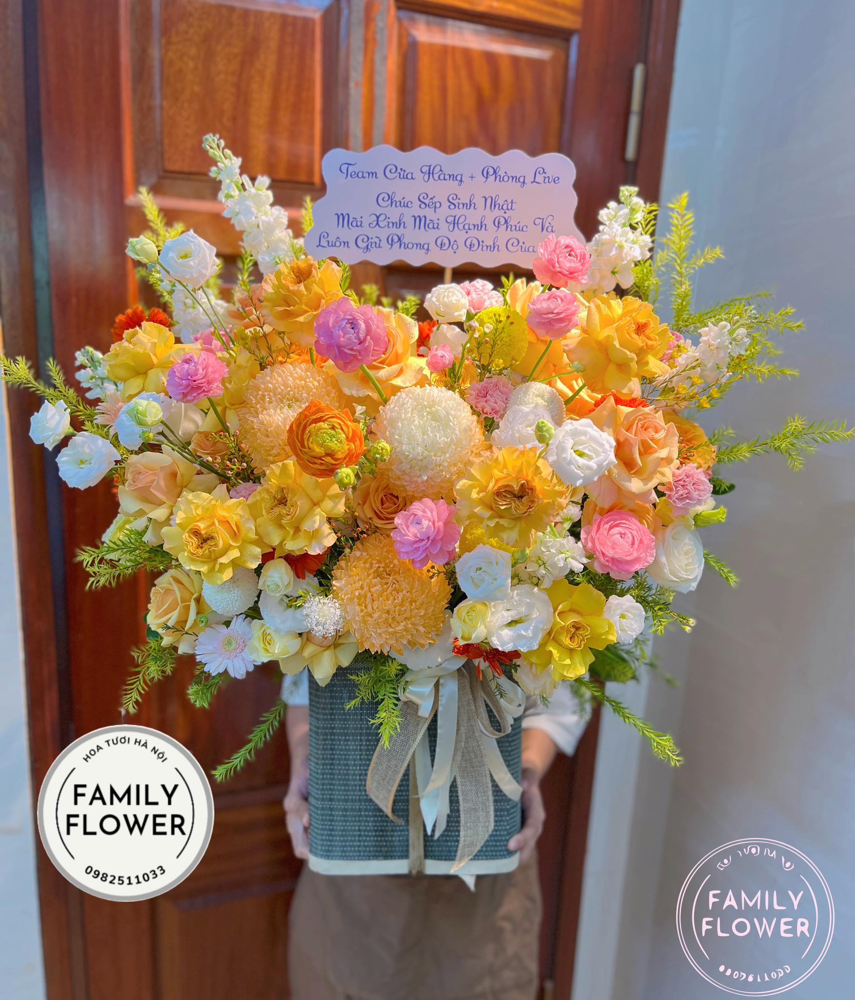Lẵng hoa tặng chúc mừng sinh nhật quận Tây Hồ Hà Nội ! Đặt hoa online Hà Nội, hoa tươi Hà Nội