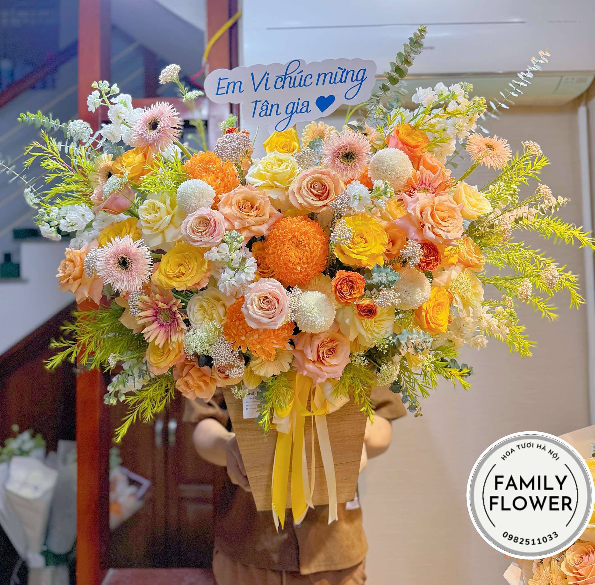 Hoa tân gia Hà Nội ! Lẵng hoa chúc mừng tân gia ở Hà Nội ! Hoa tươi Hà Nội
