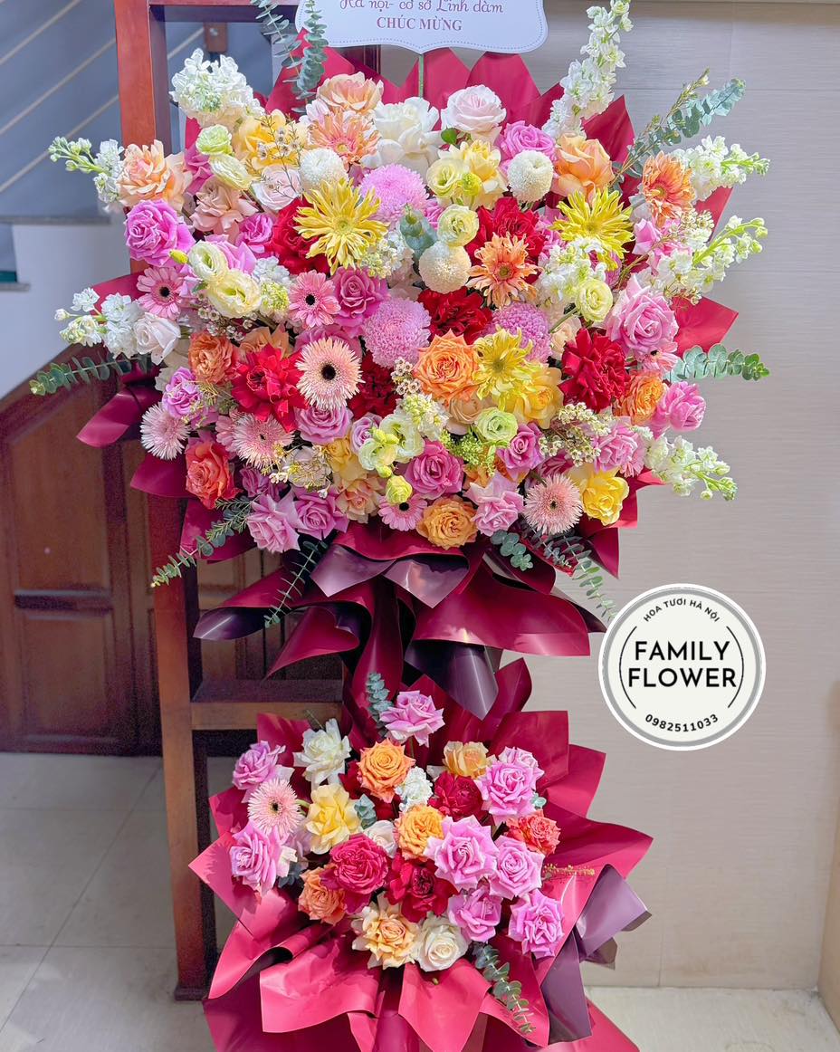 Kệ hoa chúc mừng! Family flower hoa tươi Hà Nội ! Điện hoa Hà Nội ! Mua hoa tươi