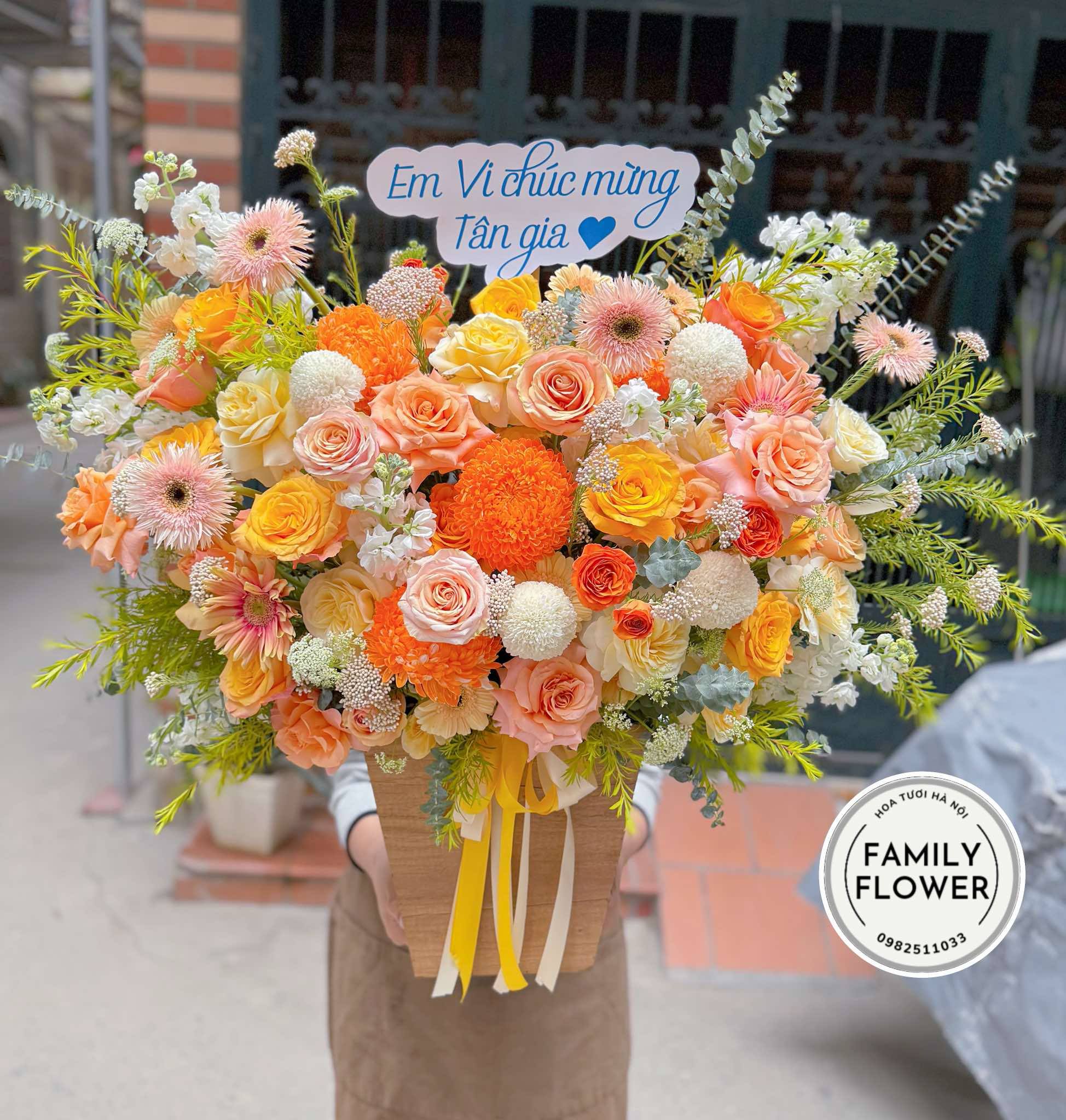 Hoa tân gia Hà Nội ! Lẵng hoa chúc mừng tân gia ở Hà Nội ! Hoa tươi Hà Nội