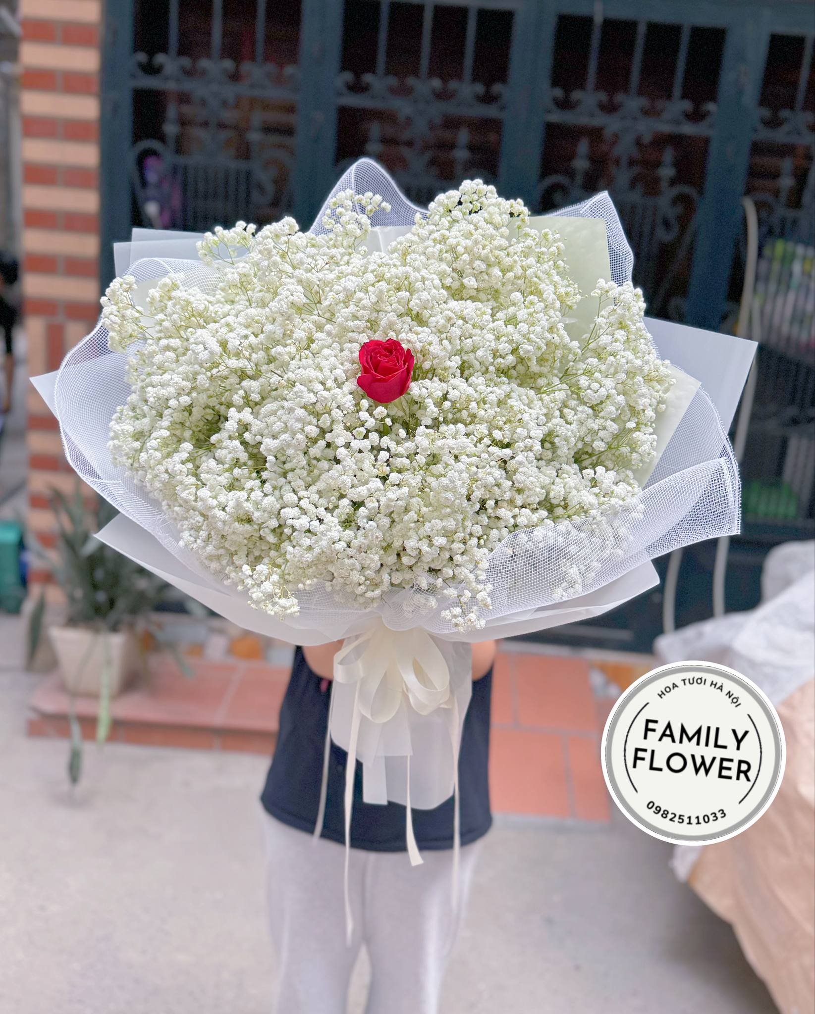 Bó hoa baby trắng tặng tốt nghiệp ở quận Cầu Giấy Hà Nội ! Hoa tốt nghiệp Hà Nội