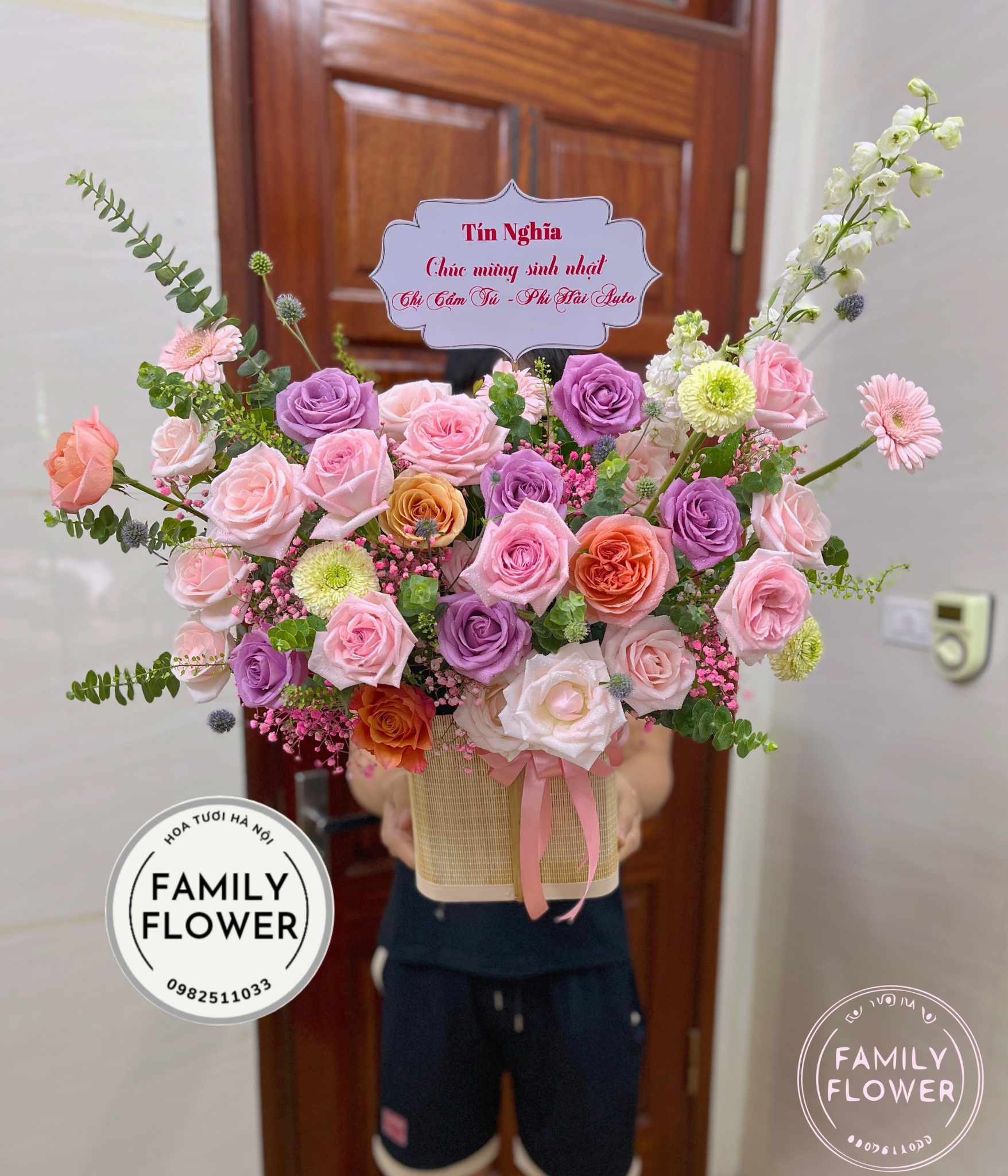 Lẵng hoa chúc mừng sinh nhật quận Đống Đa , Ba Đình Hà Nội ! Hoa tươi Hà Nội