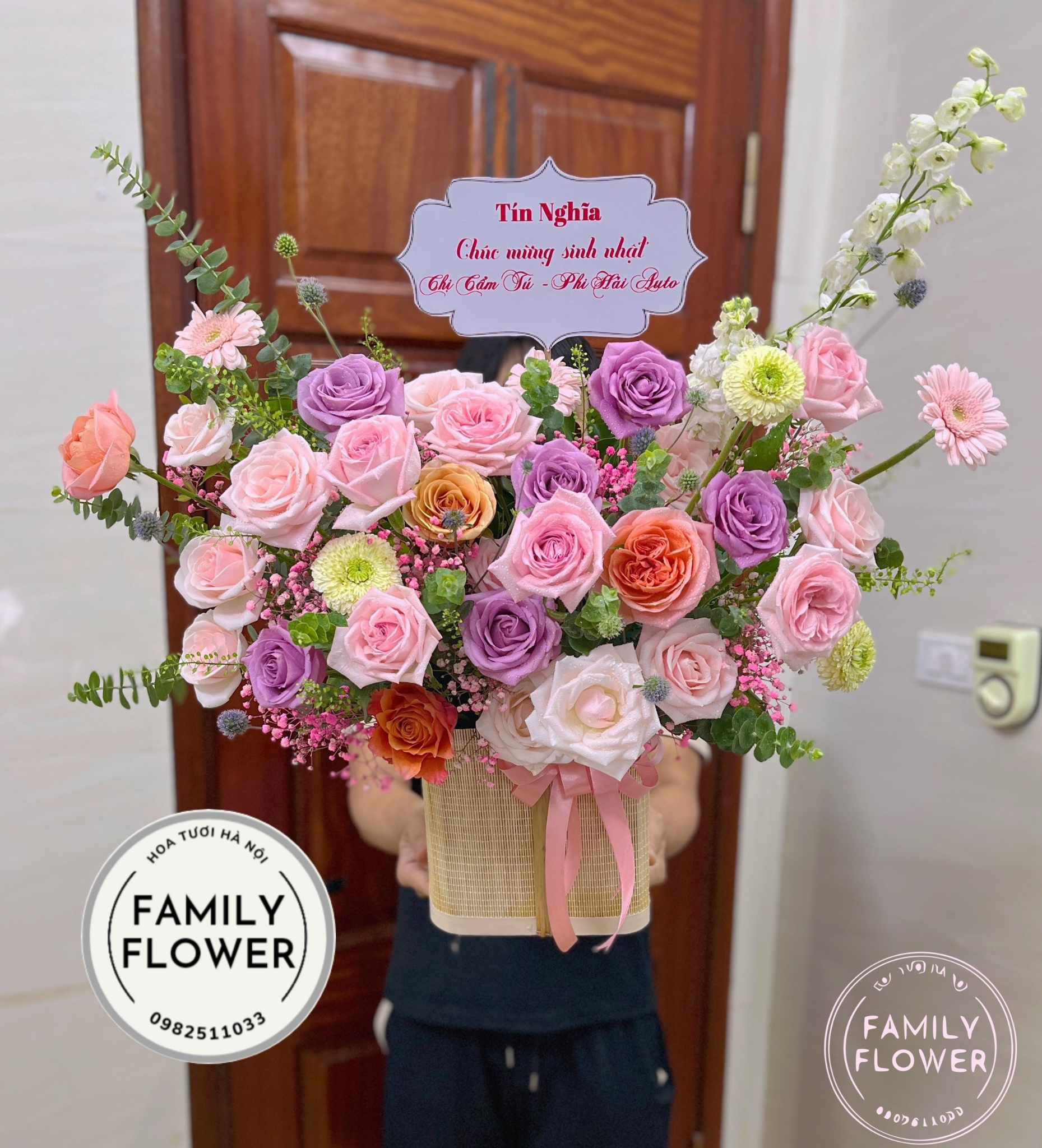 Lẵng hoa chúc mừng sinh nhật quận Đống Đa , Ba Đình Hà Nội ! Hoa tươi Hà Nội