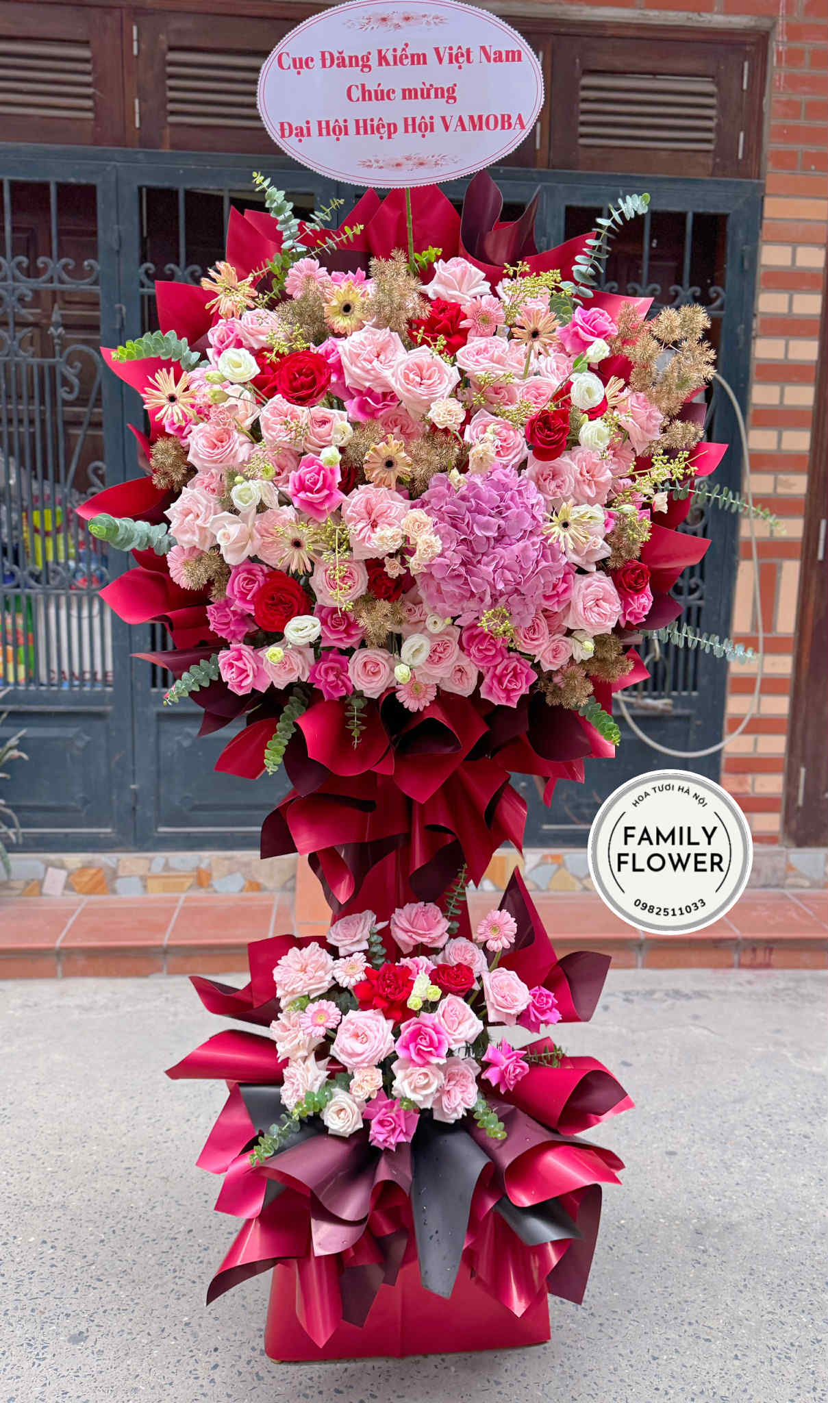 Kệ hoa chúc mừng 2 tầng chúc mừng khai trương hồng phát ! Hoa khai trương Hà Nội