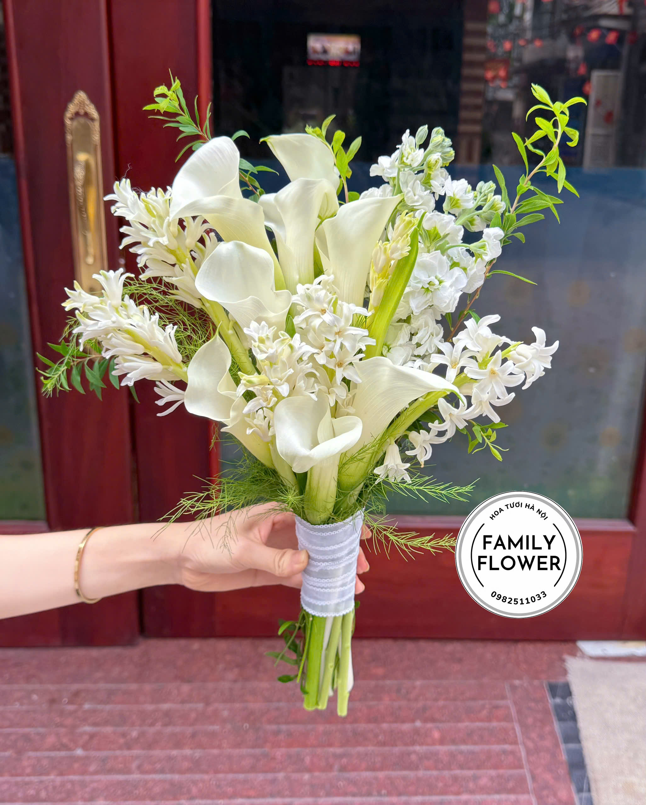 Bó hoa cưới dạ lan hương mic callalily | Hoa cưới | hoa cần tay cô dâu | hoa tươi hà nội