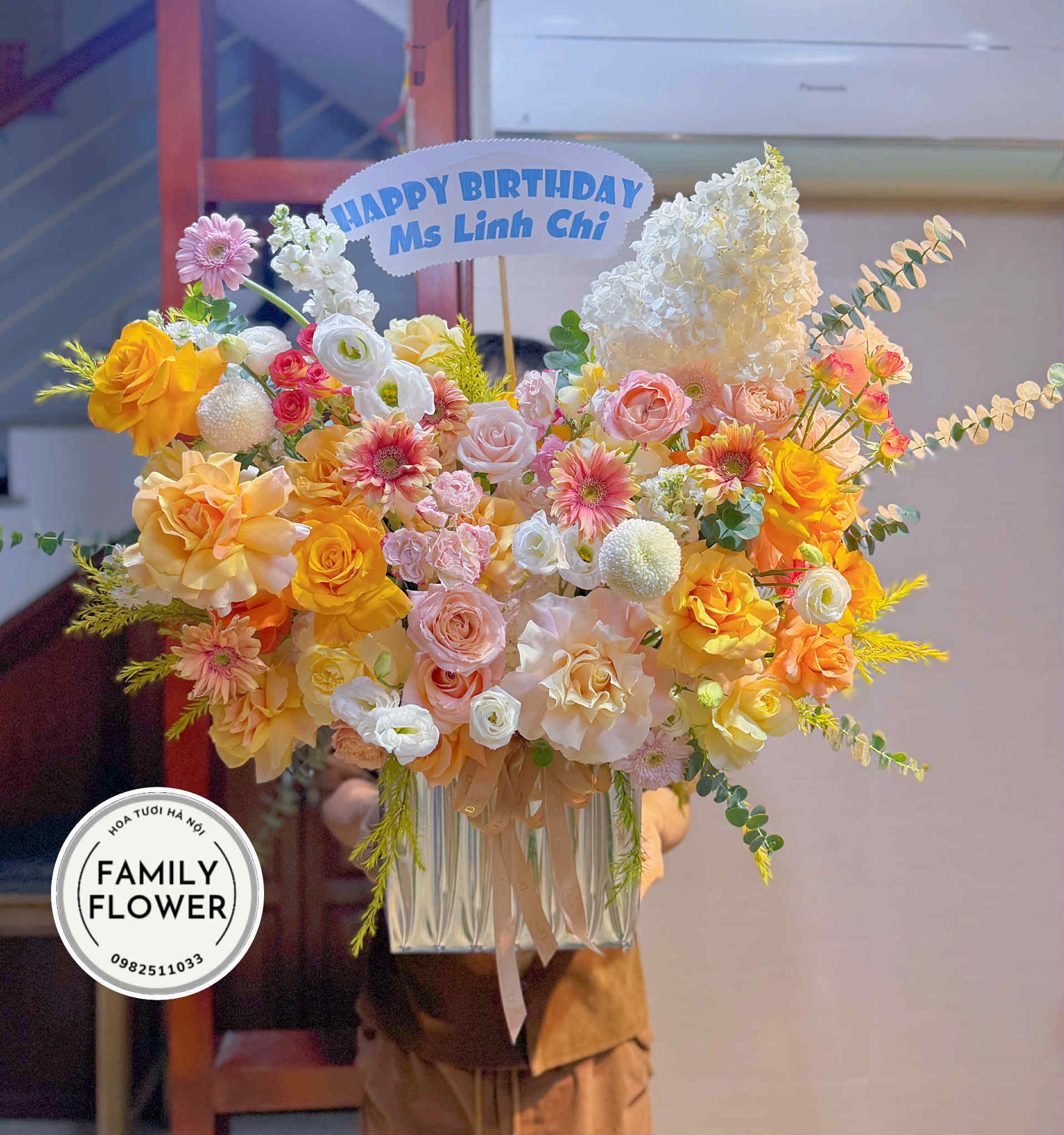 Lẵng hoa chúc mừng sinh nhật ở quận Ba Đình Hà Nội ! Hoa sinh nhật Hà Nội ! Hoa sinh nhật Ba ĐÌNH !