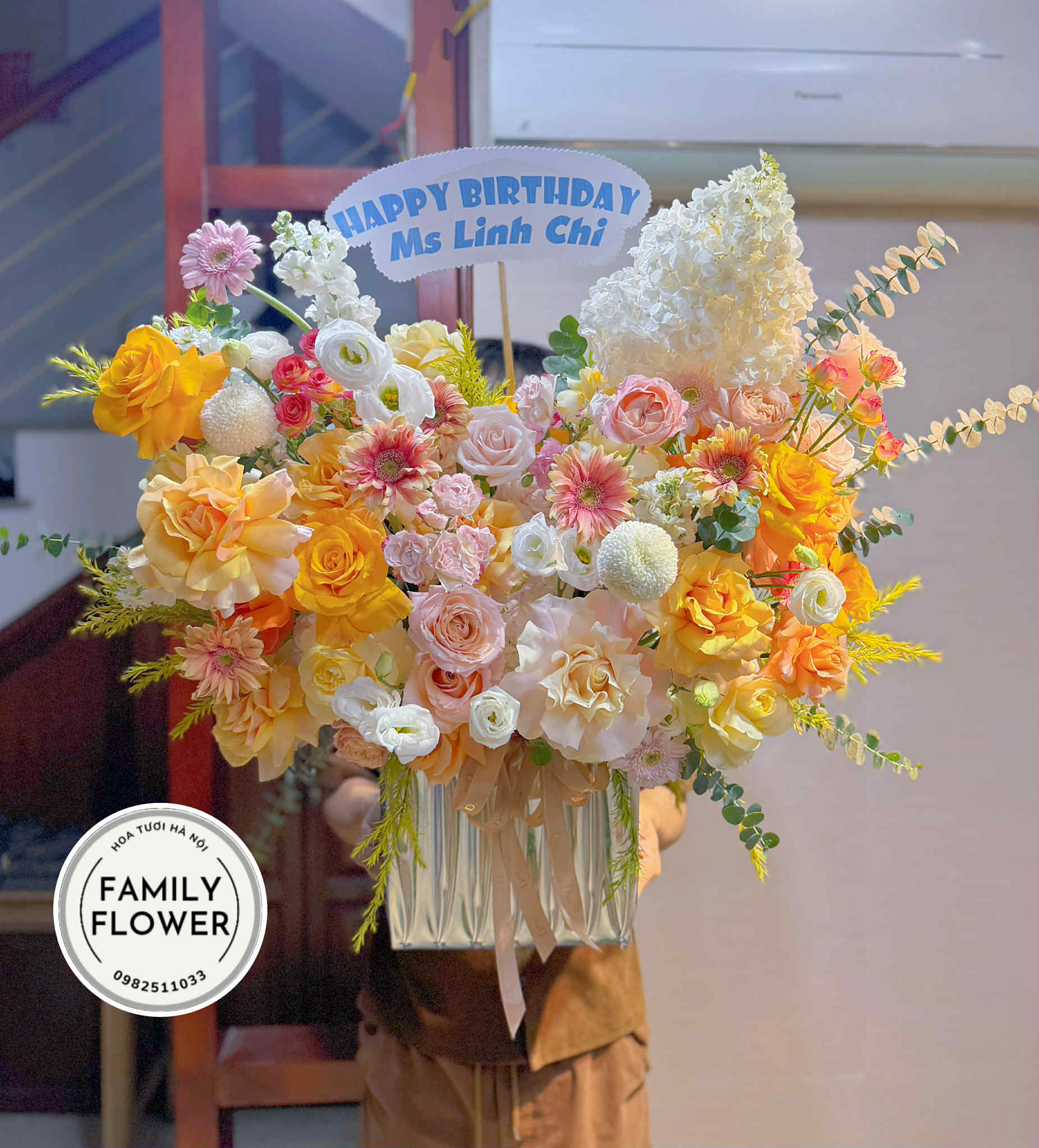 Lẵng hoa chúc mừng sinh nhật ở quận Ba Đình Hà Nội ! Hoa sinh nhật Hà Nội ! Hoa sinh nhật Ba ĐÌNH !