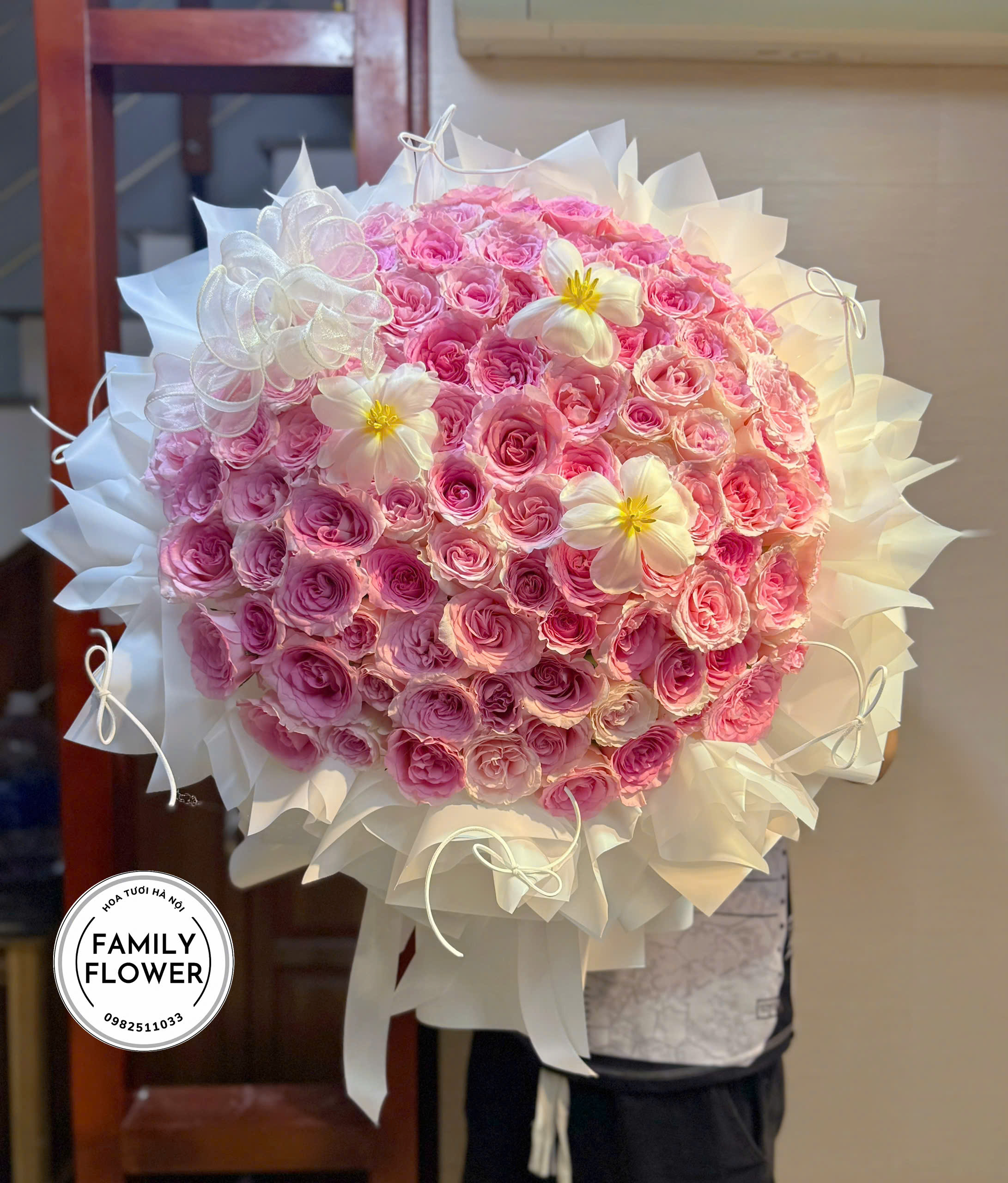 Bó Hoa Hồng Hồng Pastel Size Lớn Sang Trọng – Hoa Sinh Nhật Hà Nội | Family Flower
