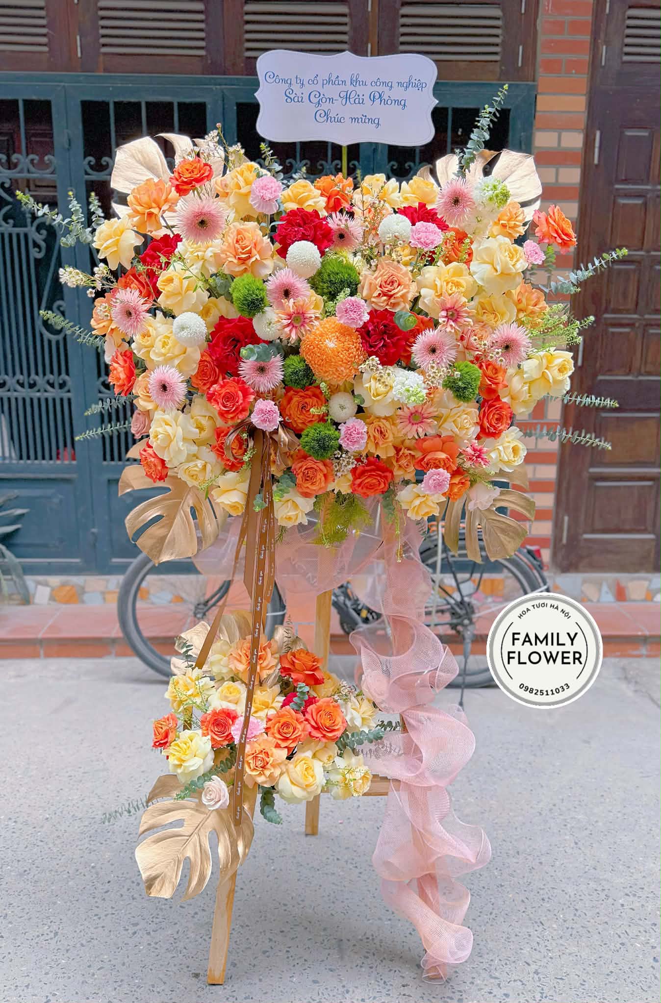 Kệ hoa 2 tầng chúc mừng sự kiện, khai trương quận Ba Đình Hà Nội