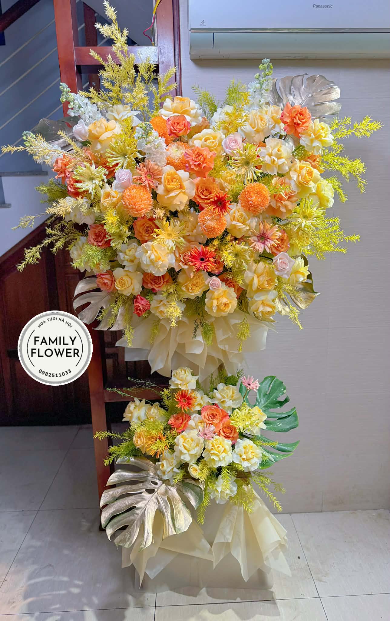Kệ hoa chúc mừng khai trương Hà Nội ! Hoa tươi Hà Nội ! Family flower! Kệ hoa 2 tầng
