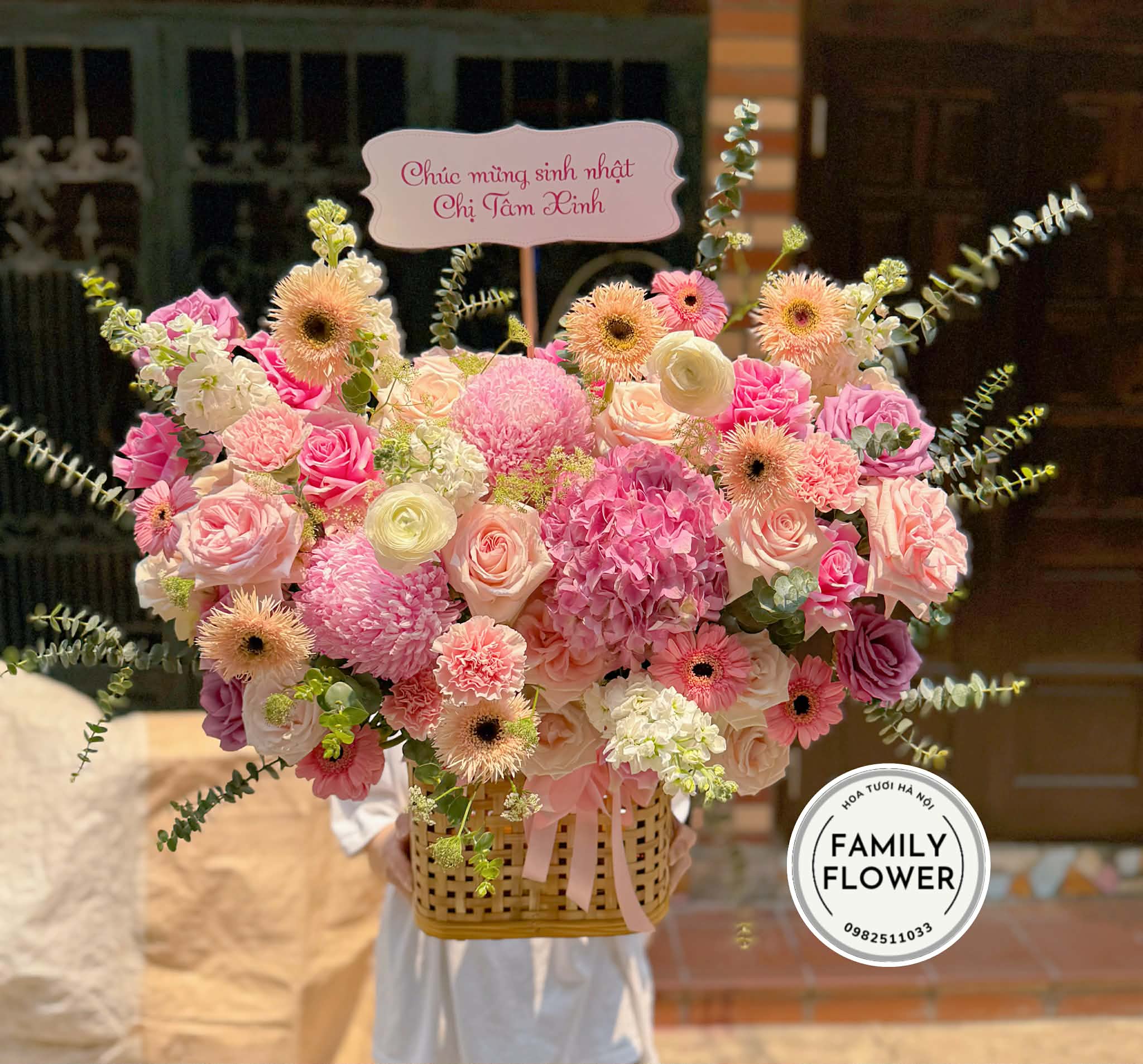 Lẵng hoa tặng sinh nhật ! Family flower ! Hoa sinh nhật Hà Nội