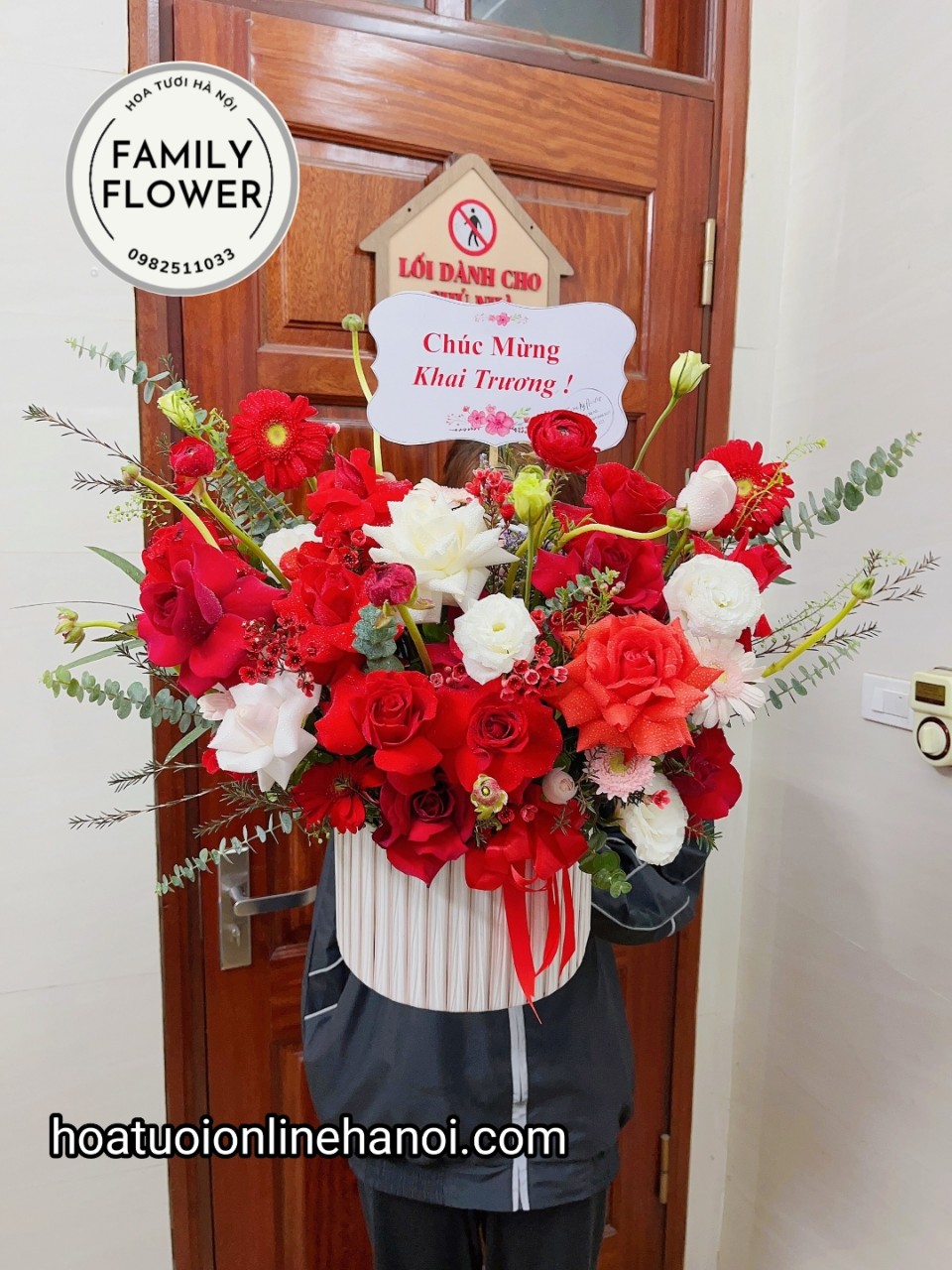 Hoa khai trương Hà Nội ! Lẵng hoa hồng đỏ chúc mừng khai trương! Đặt hoa online Hà Nội