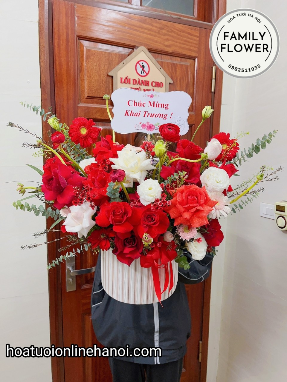 Hoa khai trương Hà Nội ! Lẵng hoa hồng đỏ chúc mừng khai trương! Đặt hoa online Hà Nội
