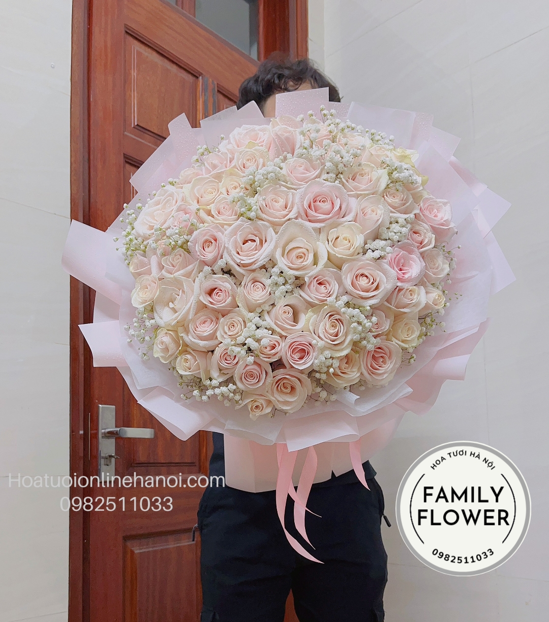 Bó hoa hồng kem dâu tặng mẹ tại Cầu Giấy , Ba Đình . Đặt hoa online Hà Nội