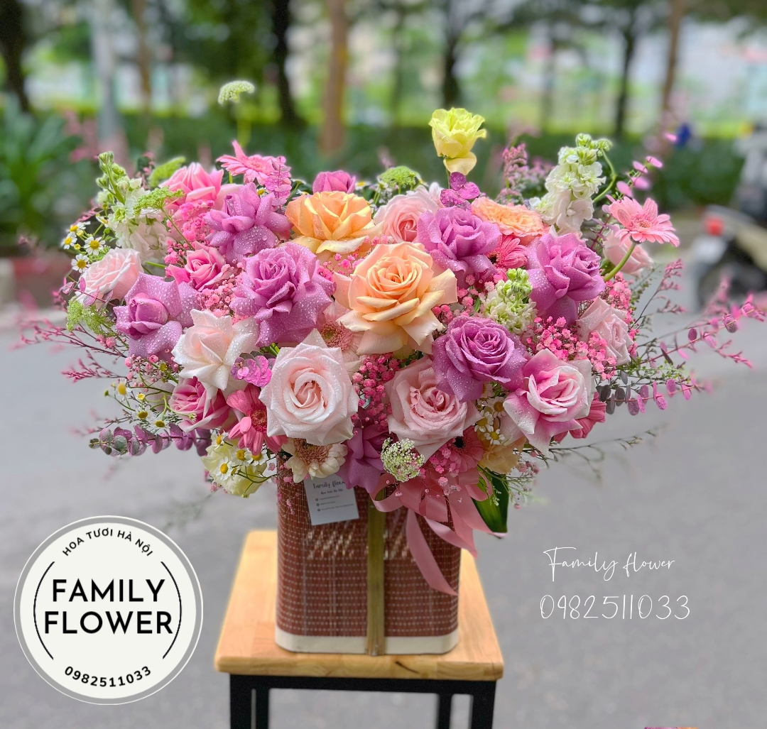Mua hoa tươi Hà Nội ! Lẵng hoa chúc mừng khai Trương quận Ba Đình Hà Nội