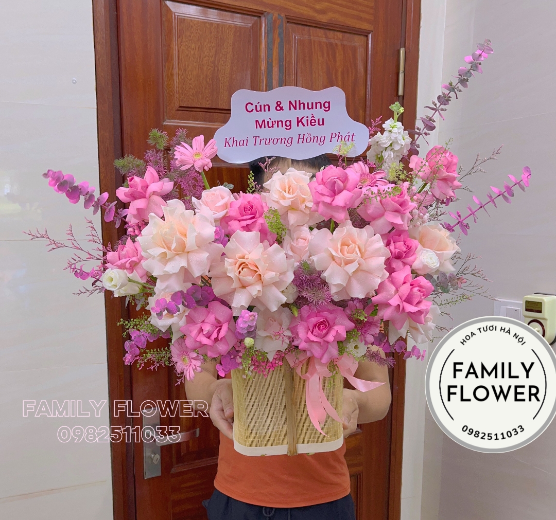 lẵng hoa chúc mừng khai trương ở quận Ba Đình HÀ Nội . mua hoa quận BA ĐÌNH