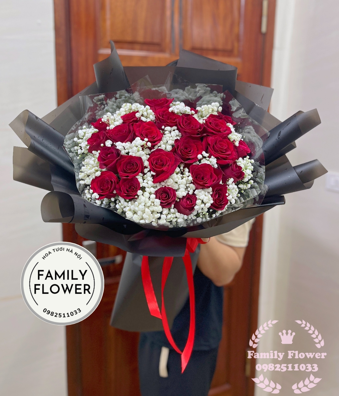 Bó hoa hồng đỏ tặng vợ nhân ngày 20 tháng 10 ở Hà Nội , hoa 20 tháng 10