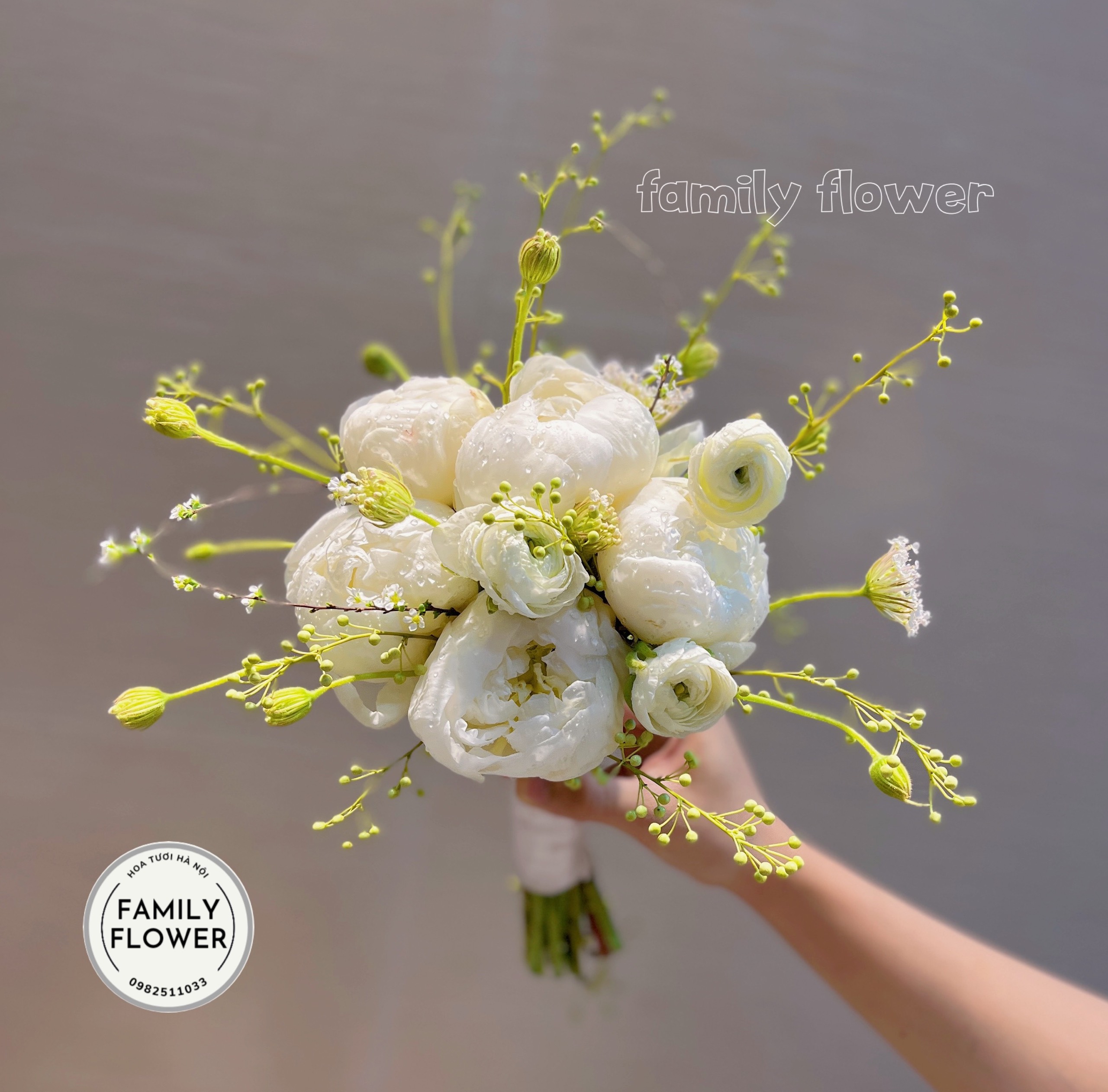 Bó hoa mẫu đơn tay cầm cô dâu tại Ba Đình Hà Nội ! Mua hoa tươi online Hà Nội