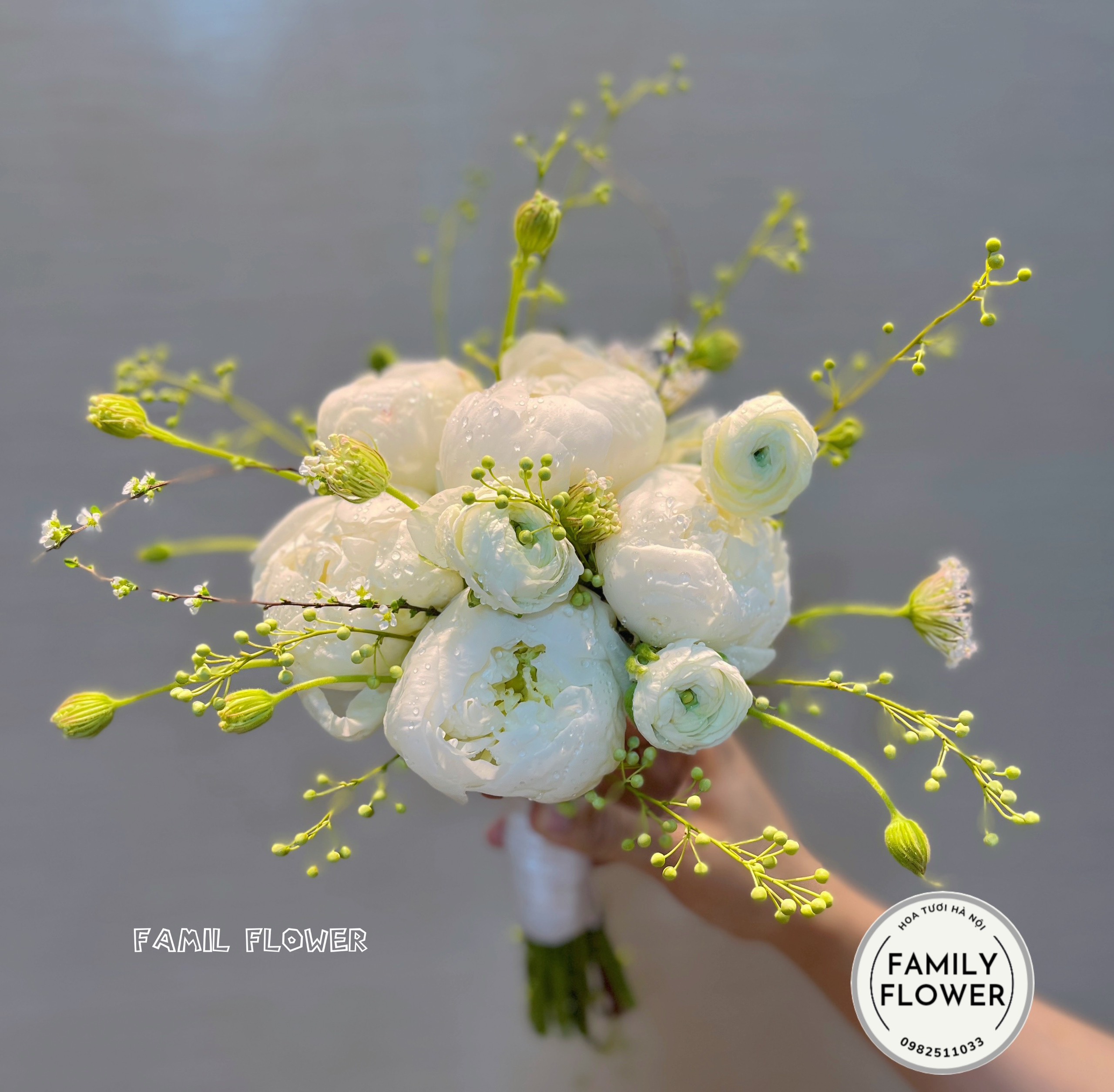 Bó hoa mẫu đơn tay cầm cô dâu tại Ba Đình Hà Nội ! Mua hoa tươi online Hà Nội