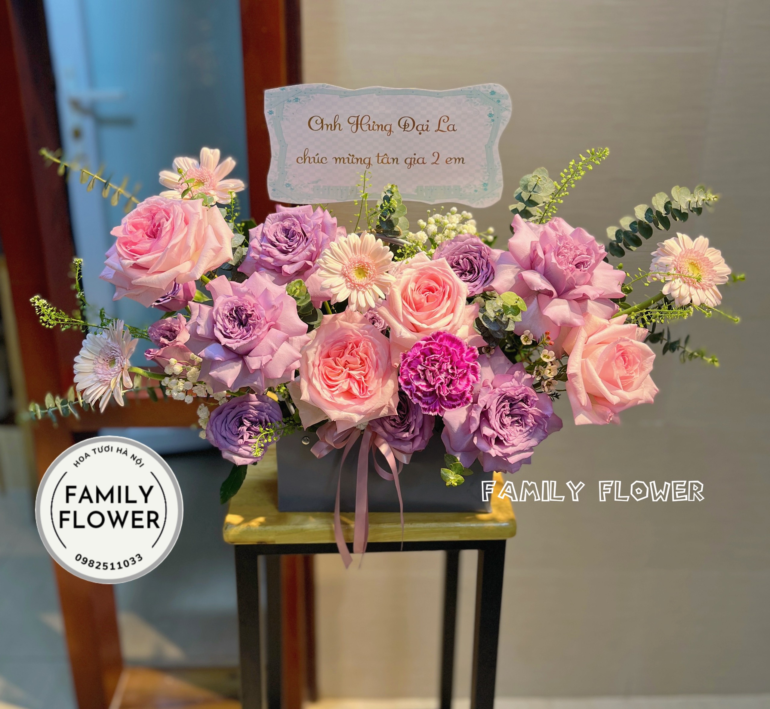 Lẵng hoa chúc mừng tân gia ở quận Ba Đình , Đống Đa Hà Nội ! Hoa tân gia Hà Nội ! Mua hoa online Hà Nội