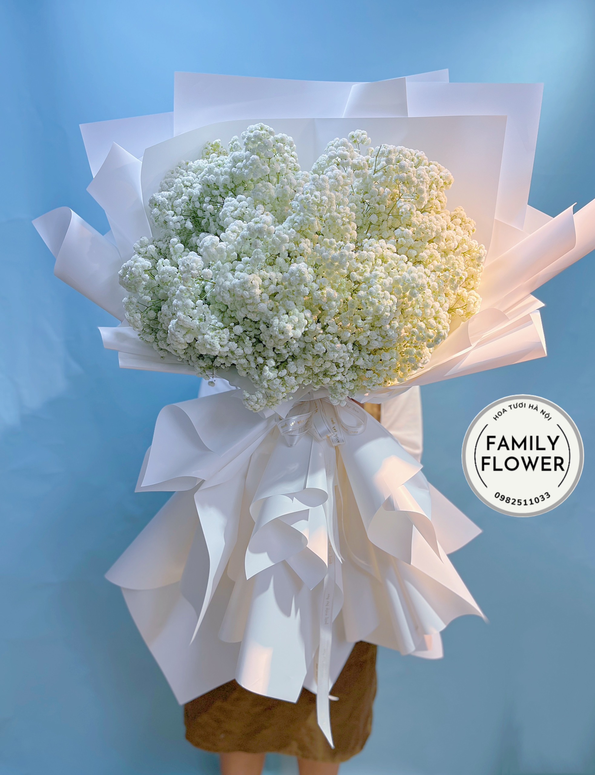 Bó hoa baby trắng tặng sinh nhật ở quận Ba Đình , Đống Đa Hà Nội ! Hoa baby Hà Nội