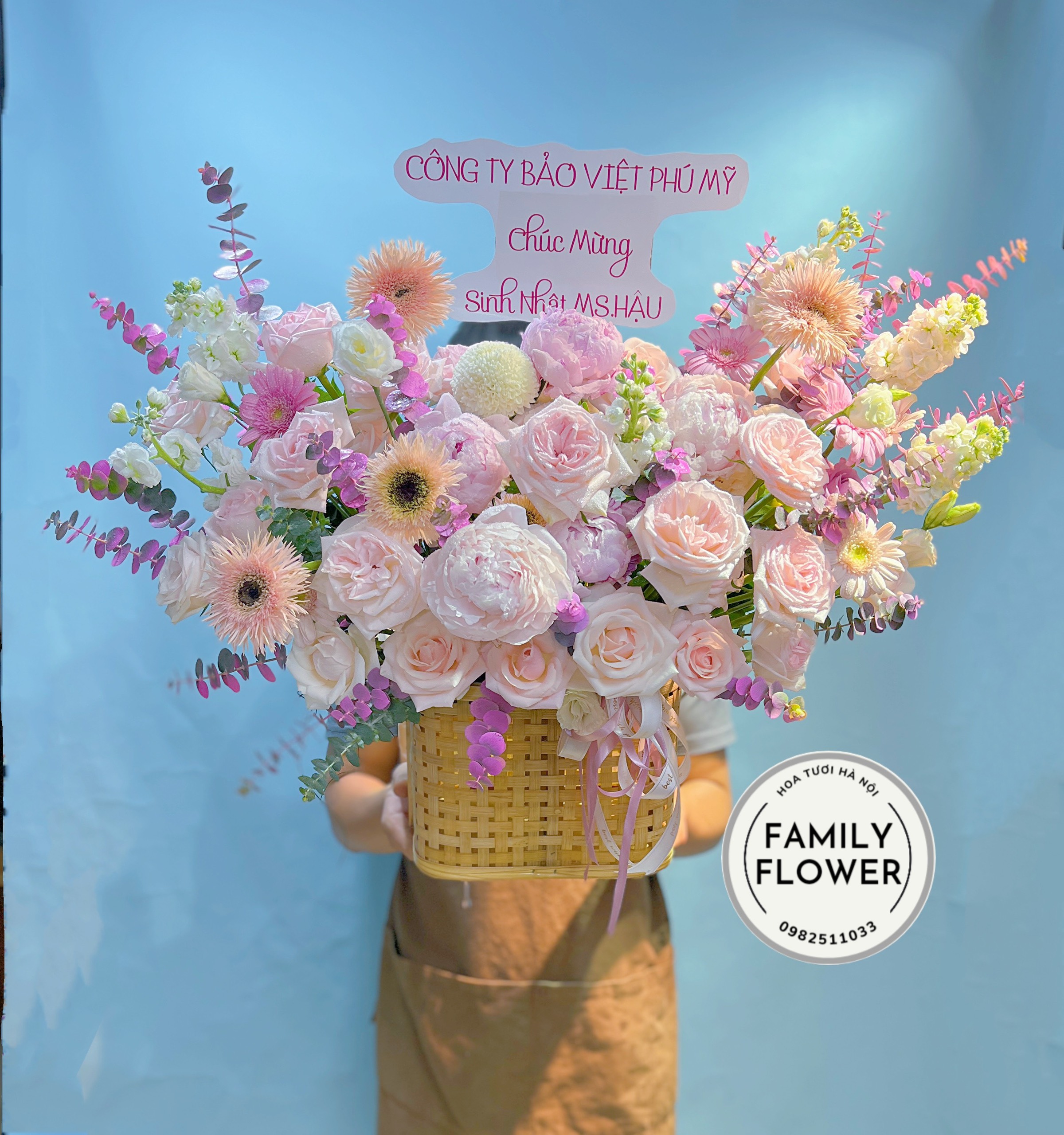 Lẵng hoa  chúc mừng sinh nhật quận Ba Đình , Đống Đa Hà Nội ! Hoa sinh nhật quận Ba Đình