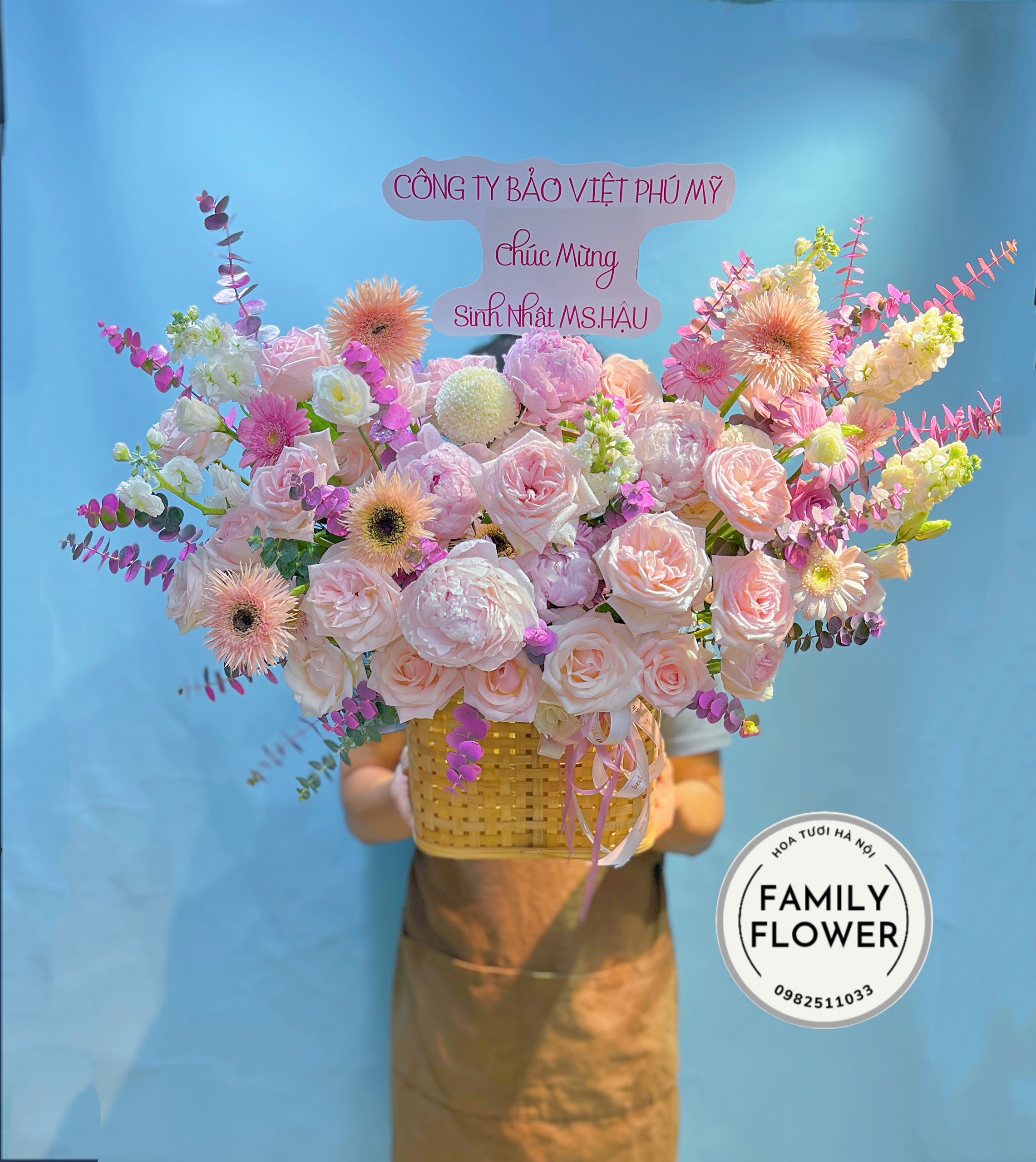 Lẵng hoa  chúc mừng sinh nhật quận Ba Đình , Đống Đa Hà Nội ! Hoa sinh nhật quận Ba Đình