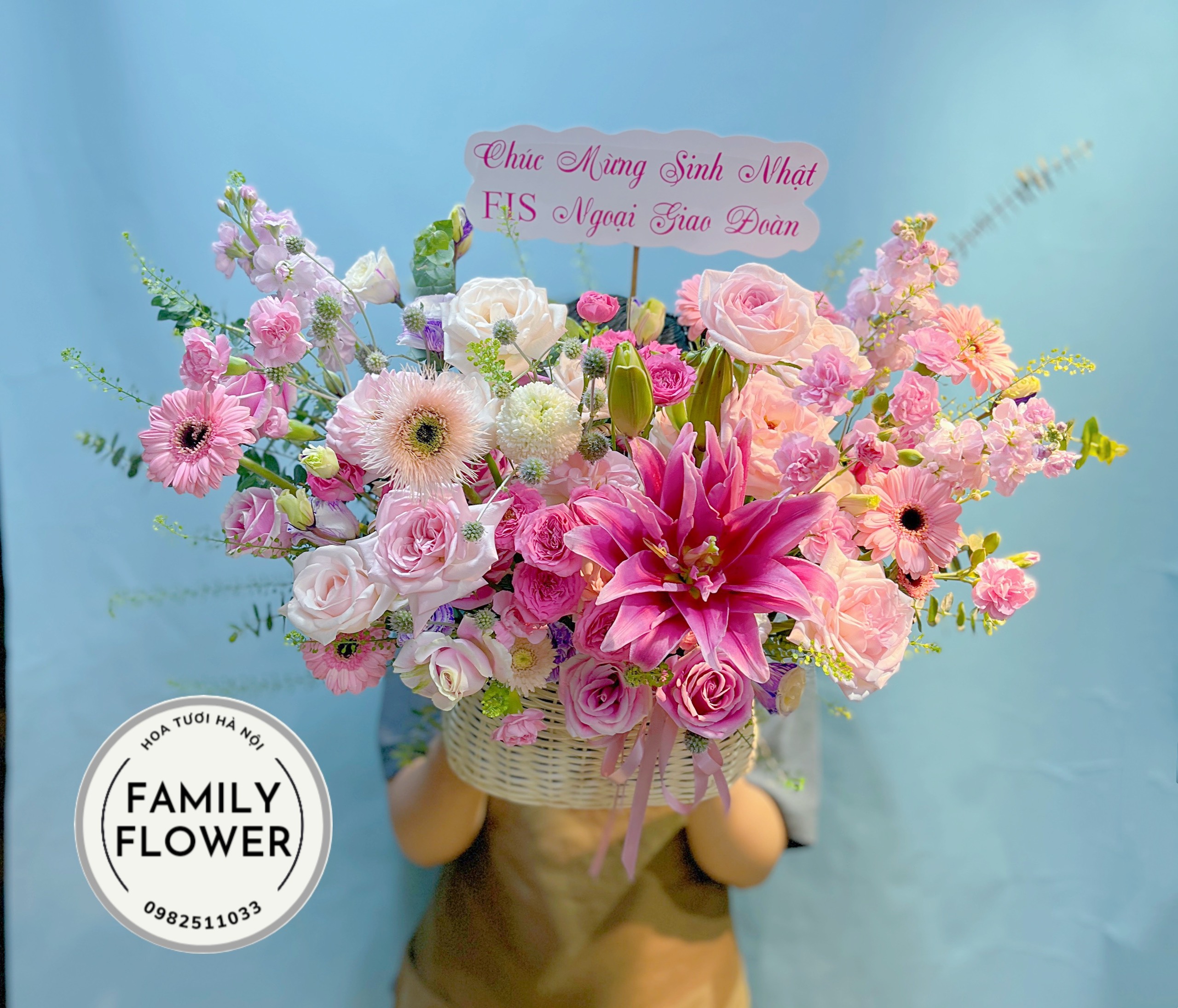 Lẵng hoa chúc mừng sinh nhật quận Tây Hồ Hà Nội ! Hoa tươi Tây Hồ !