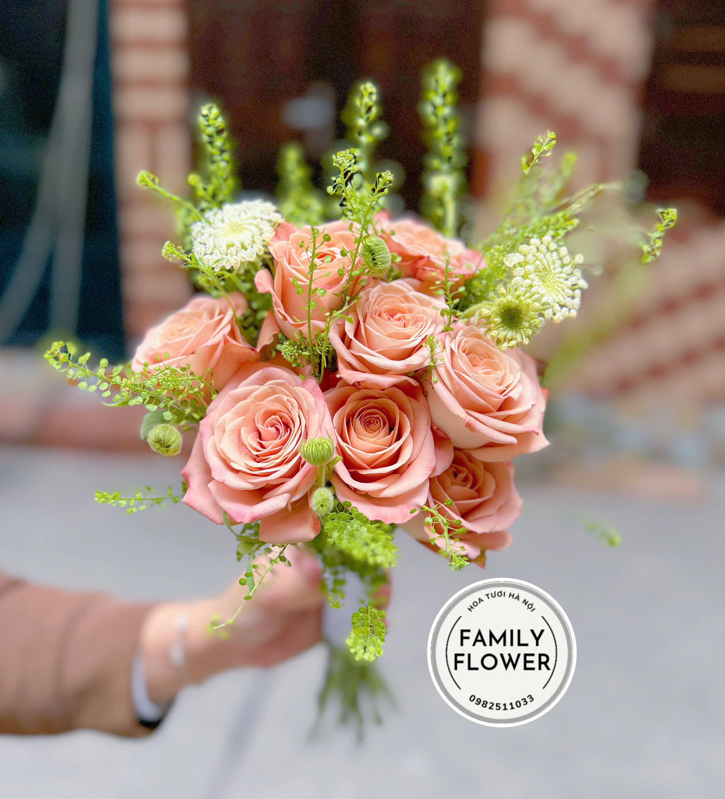 Bó hoa hồng capuchino ! Hoa tay cầm cô dâu ở Hà Nội ! Hoa cưới Hà Nội