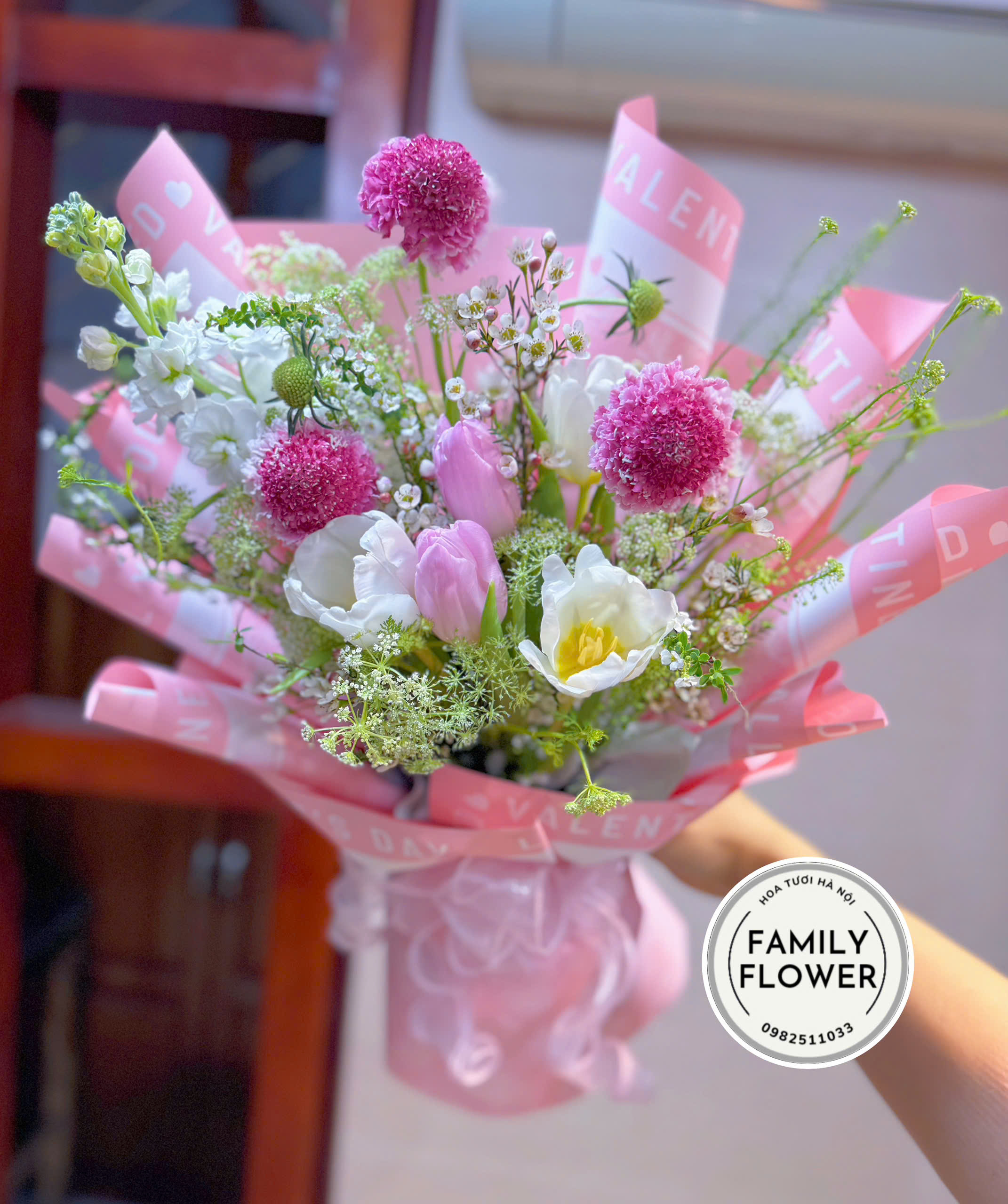 Bó hoa tulip tặng người yêu quận Cầu Giấy , Tây Hồ Hà Nội ! Hoa tulip hồng Hà Nội