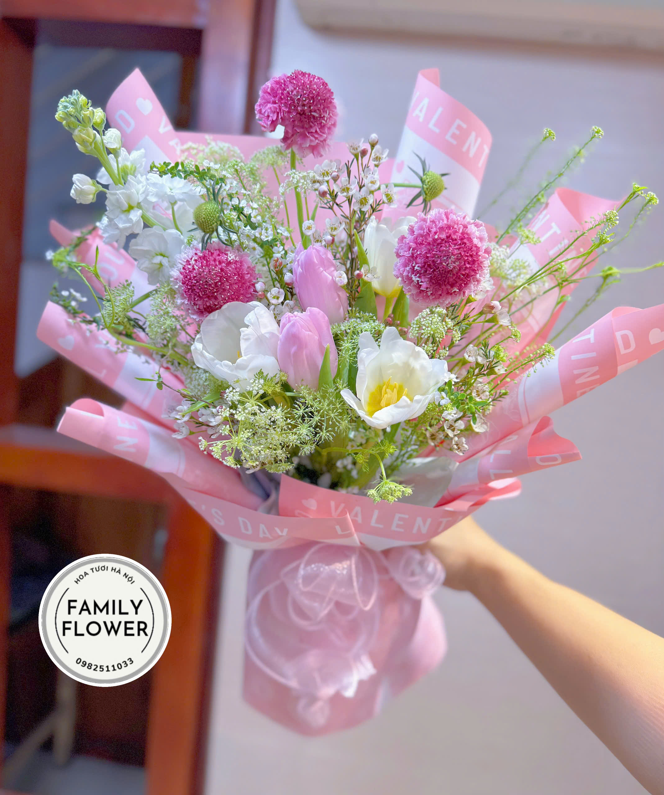 Bó hoa tulip tặng người yêu quận Cầu Giấy , Tây Hồ Hà Nội ! Hoa tulip hồng Hà Nội