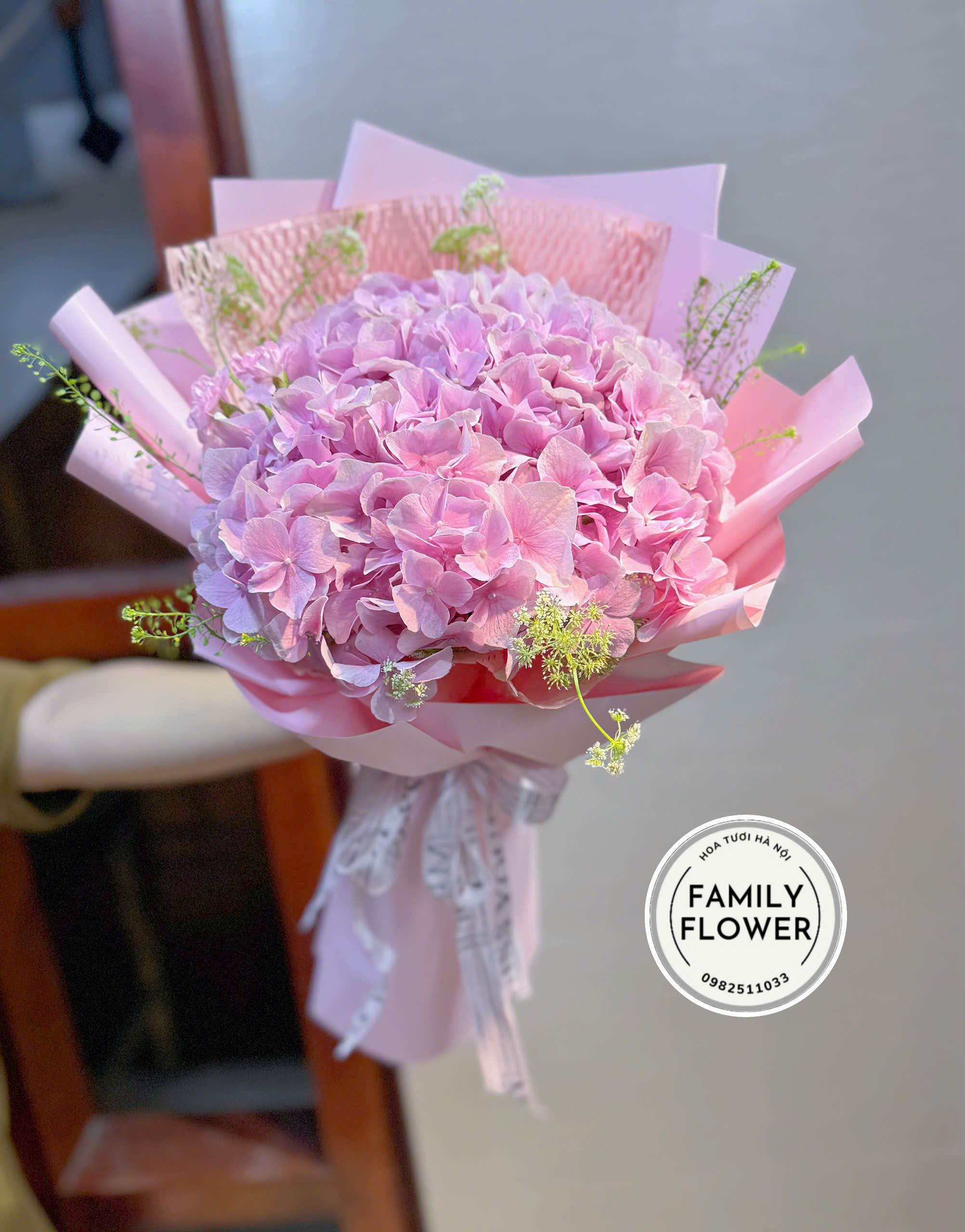 Bó hoa cẩm tú hồng tặng bạn gái ở quận  Cầu Giấy Hà Nội ! Hoa Cẩm tú cầu hà Nội